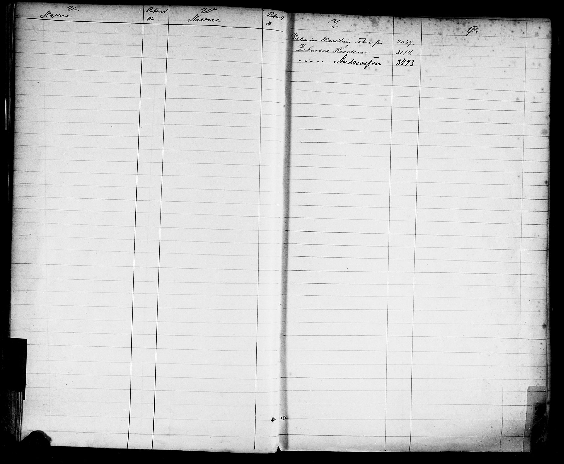 Mandal mønstringskrets, AV/SAK-2031-0016/F/Fa/L0002: Annotasjonsrulle nr 1921-3830 med register, L-4, 1881-1901, s. 27