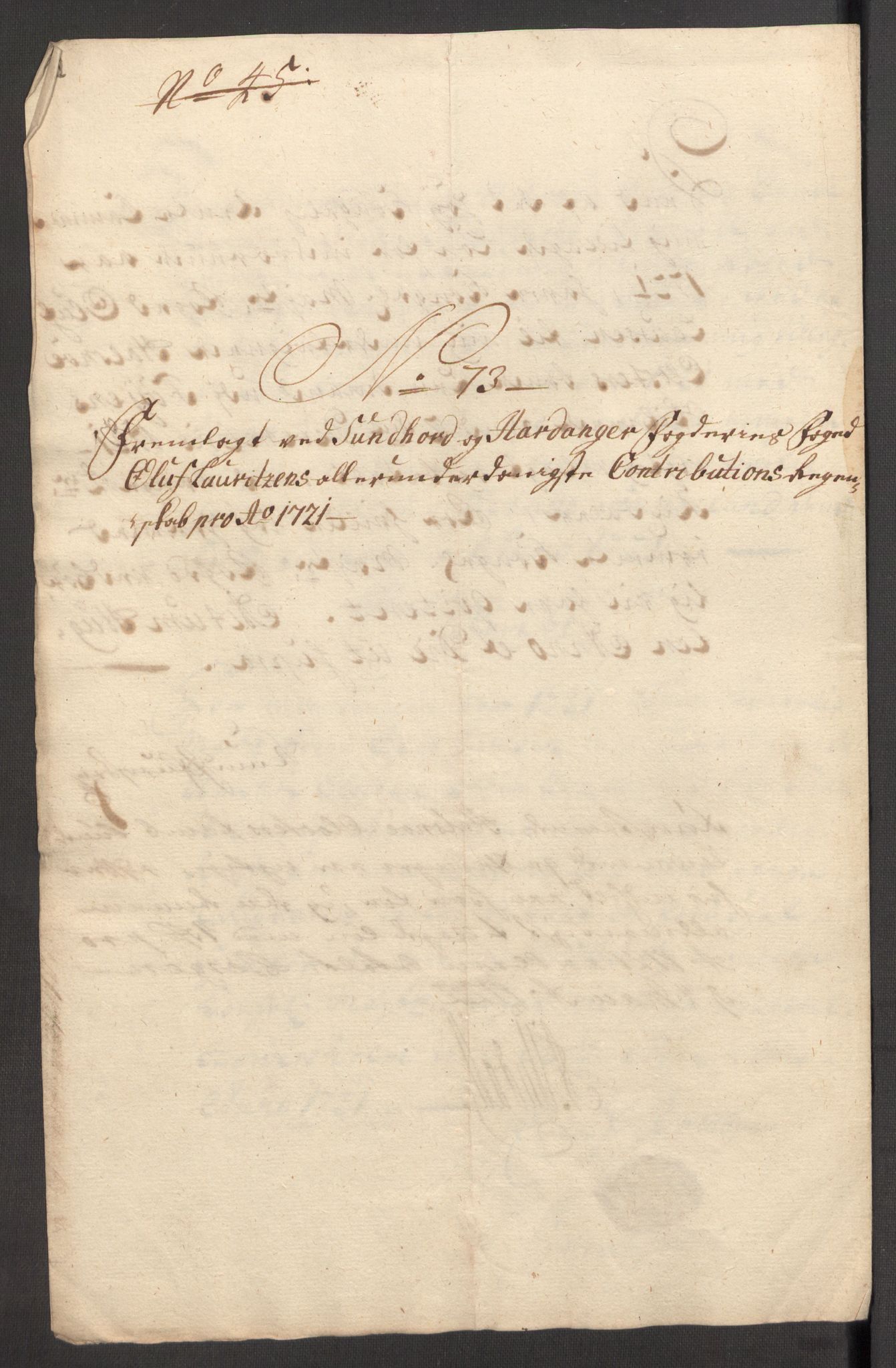 Rentekammeret inntil 1814, Reviderte regnskaper, Fogderegnskap, RA/EA-4092/R48/L3000: Fogderegnskap Sunnhordland og Hardanger, 1721, s. 414