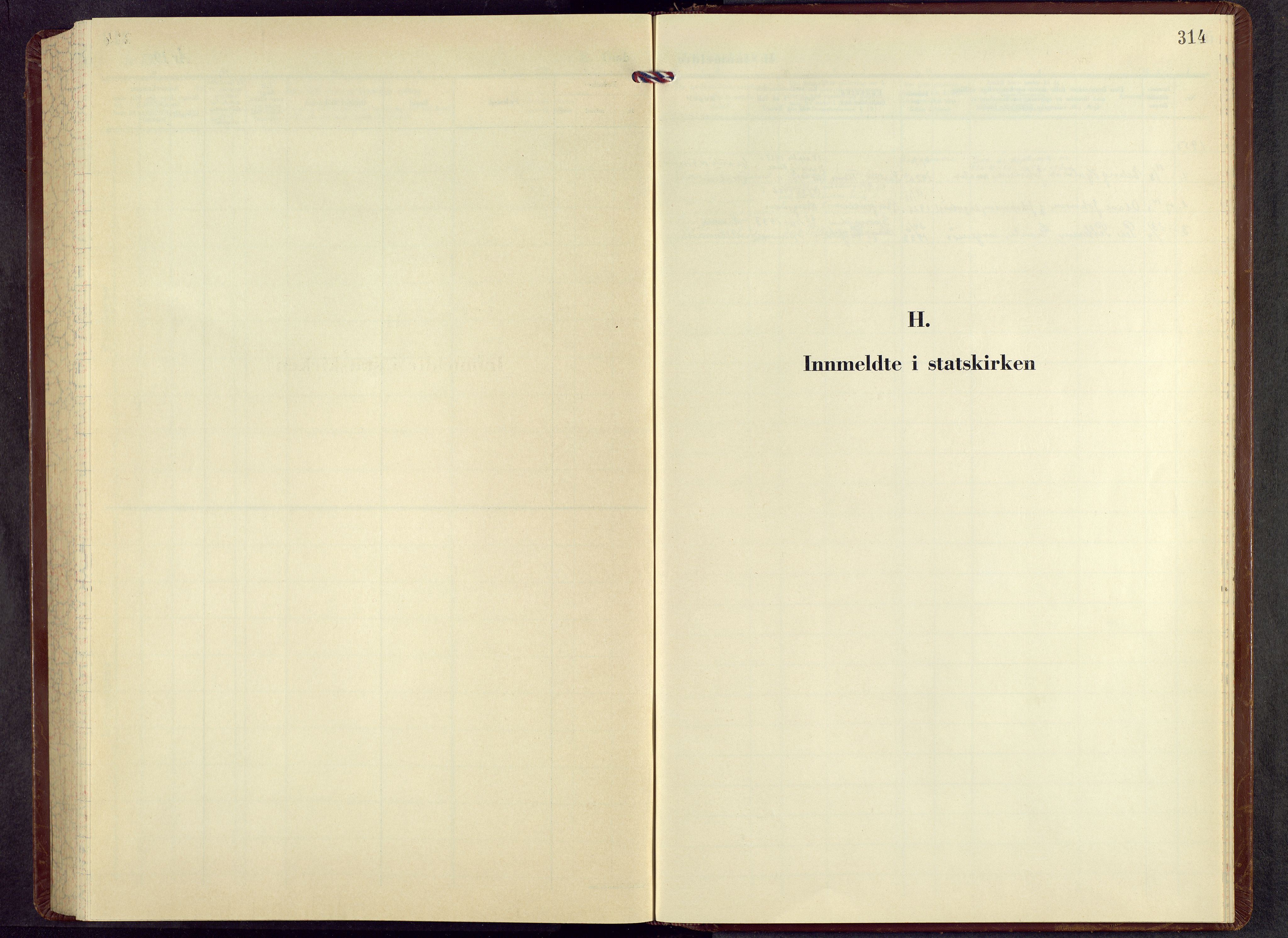 Ringsaker prestekontor, SAH/PREST-014/L/La/L0022: Klokkerbok nr. 22, 1957-1966, s. 314