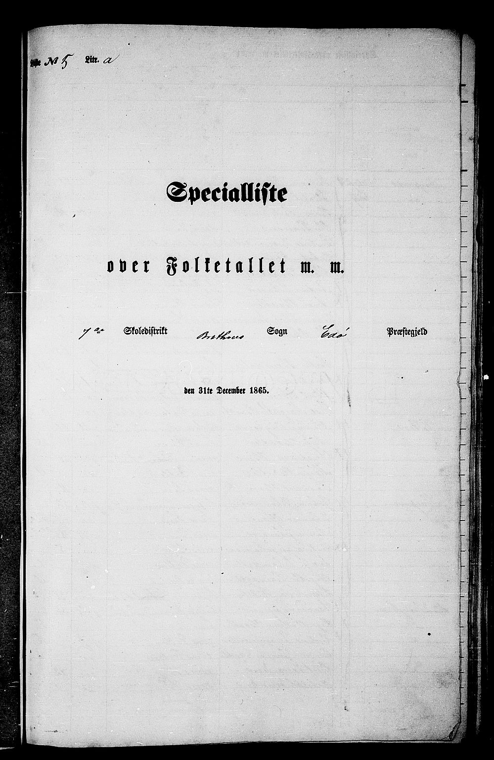 RA, Folketelling 1865 for 1573P Edøy prestegjeld, 1865, s. 98