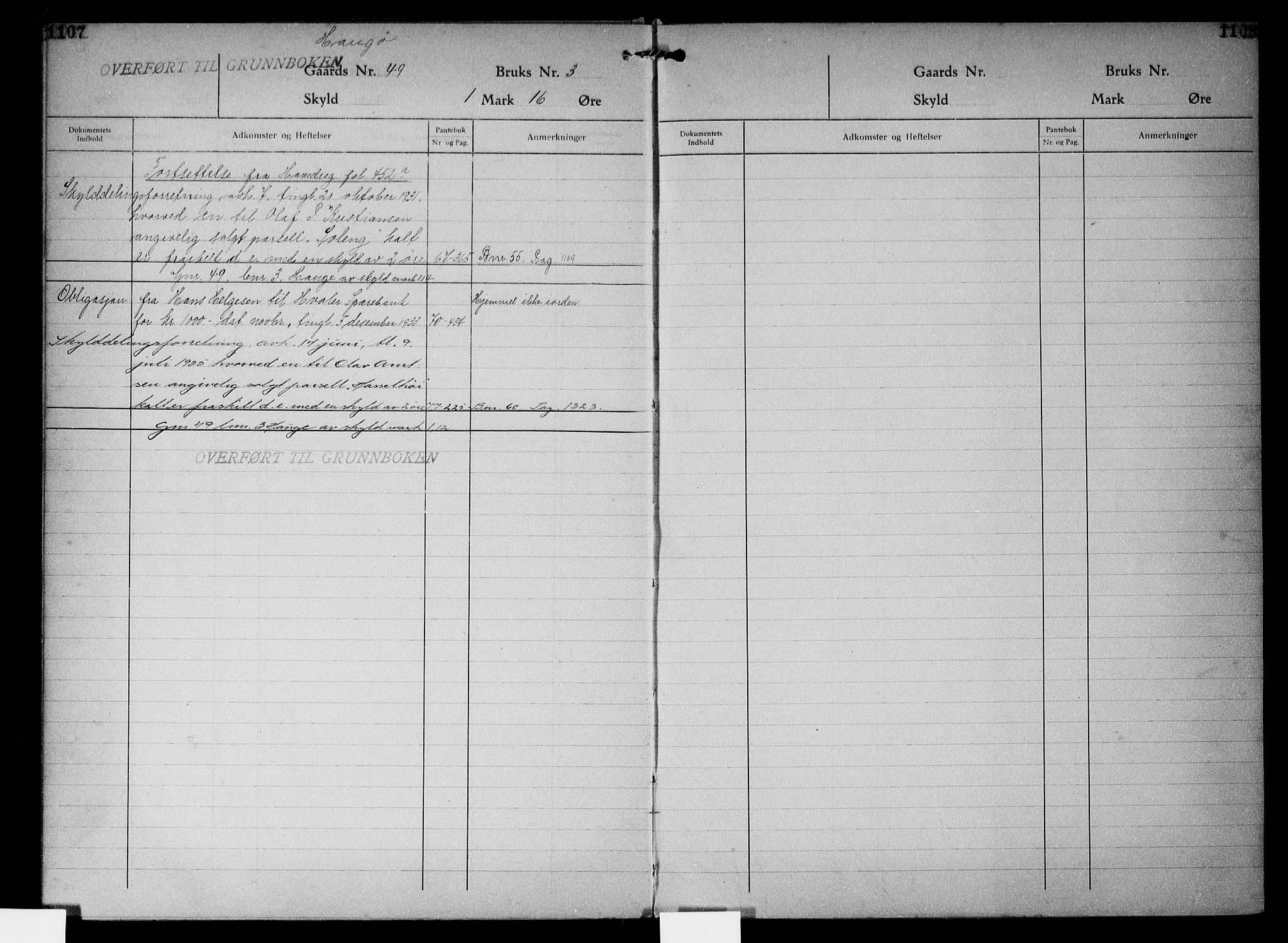 Onsøy sorenskriveri, AV/SAO-A-10474/G/Gb/Gbc/L0004: Panteregister nr. III 4, 1926, s. 1107-1108