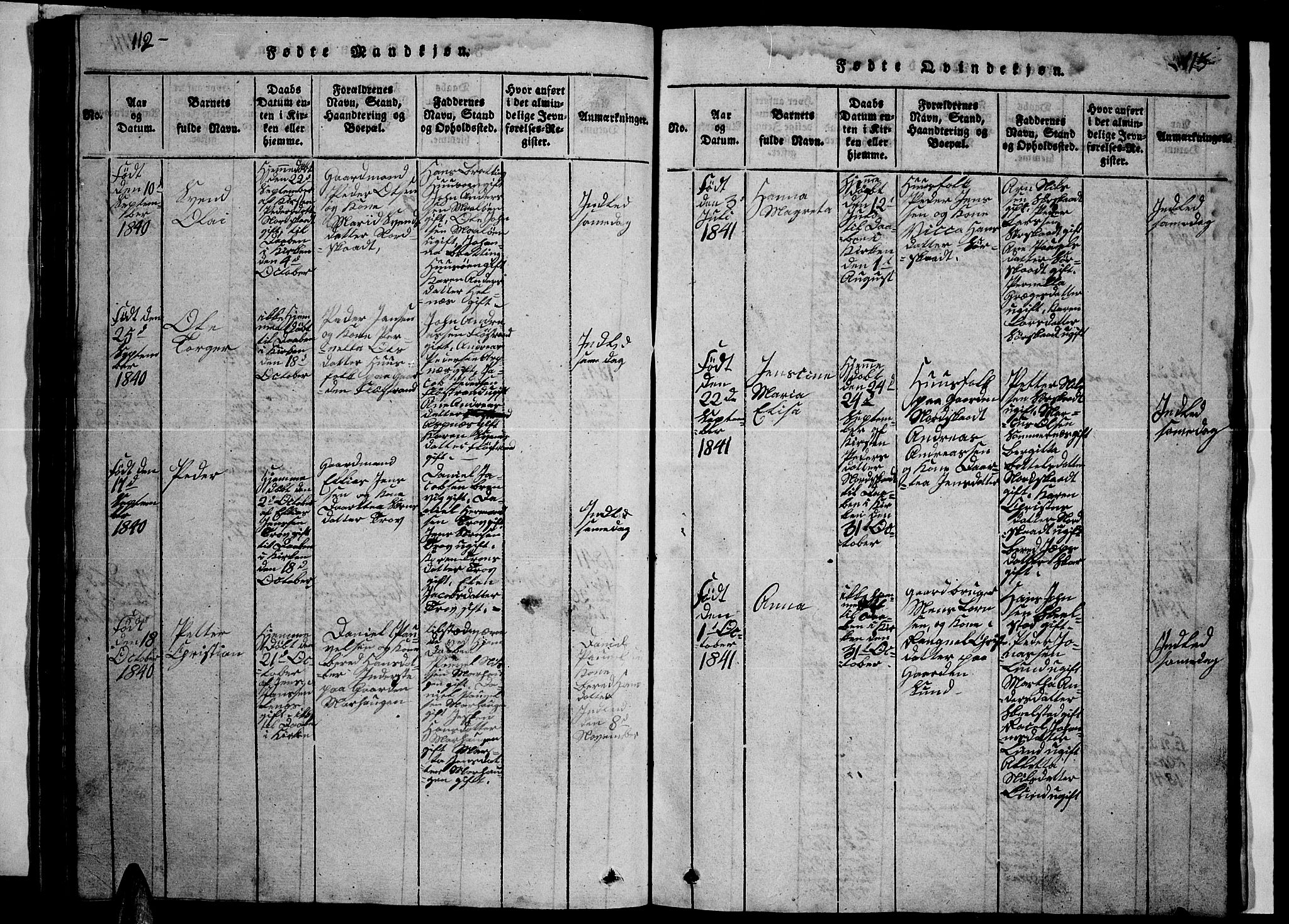 Ministerialprotokoller, klokkerbøker og fødselsregistre - Nordland, SAT/A-1459/857/L0826: Klokkerbok nr. 857C01, 1821-1852, s. 112-113