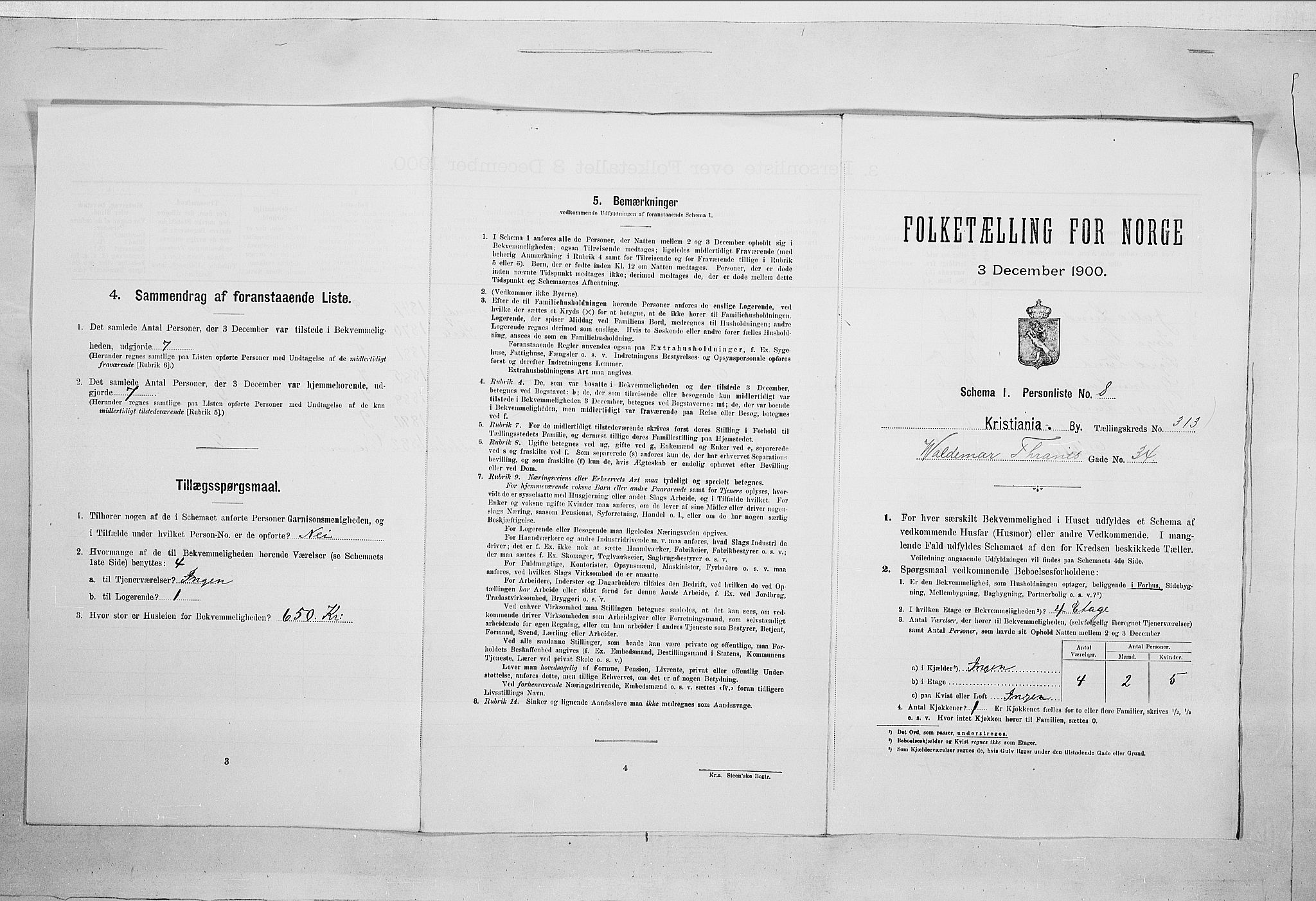 SAO, Folketelling 1900 for 0301 Kristiania kjøpstad, 1900, s. 110573