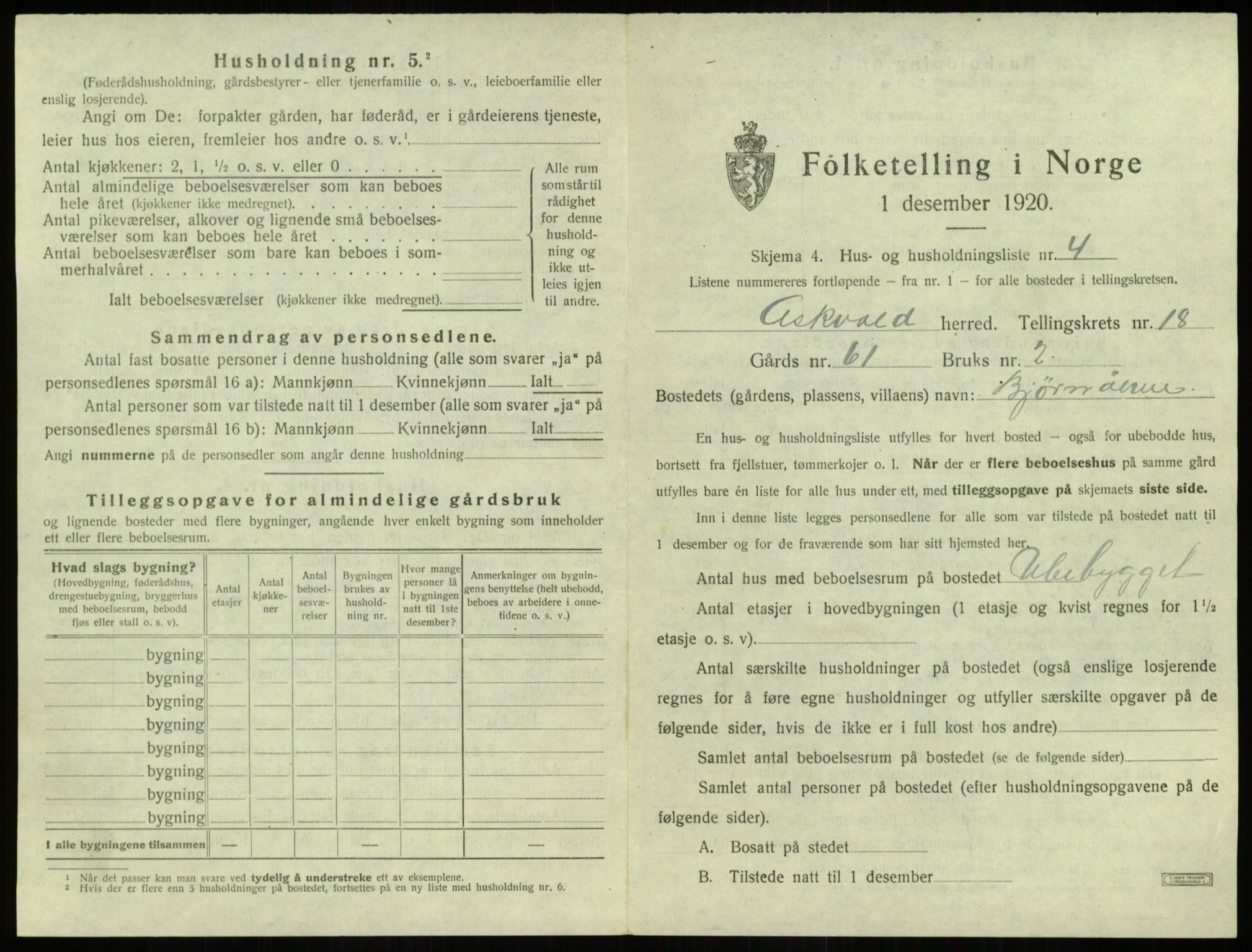 SAB, Folketelling 1920 for 1428 Askvoll herred, 1920, s. 983