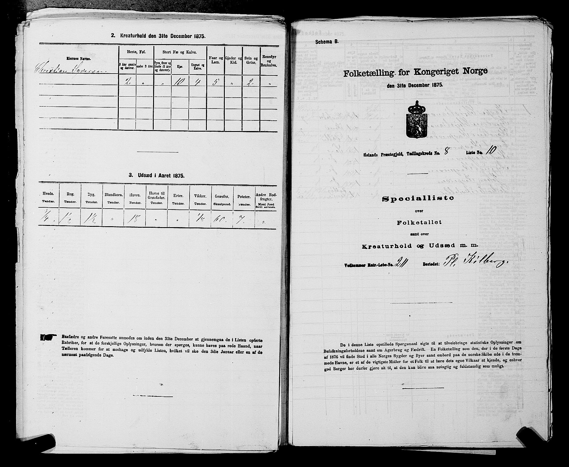 RA, Folketelling 1875 for 0221P Høland prestegjeld, 1875, s. 1558