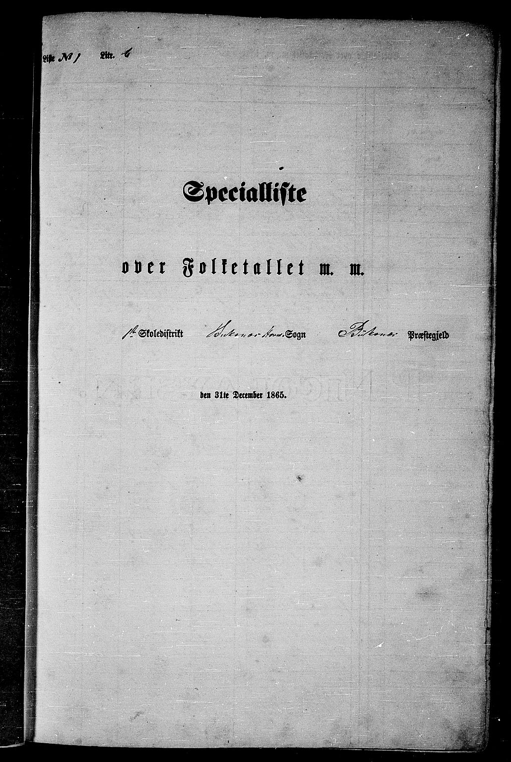 RA, Folketelling 1865 for 1860P Buksnes prestegjeld, 1865, s. 22
