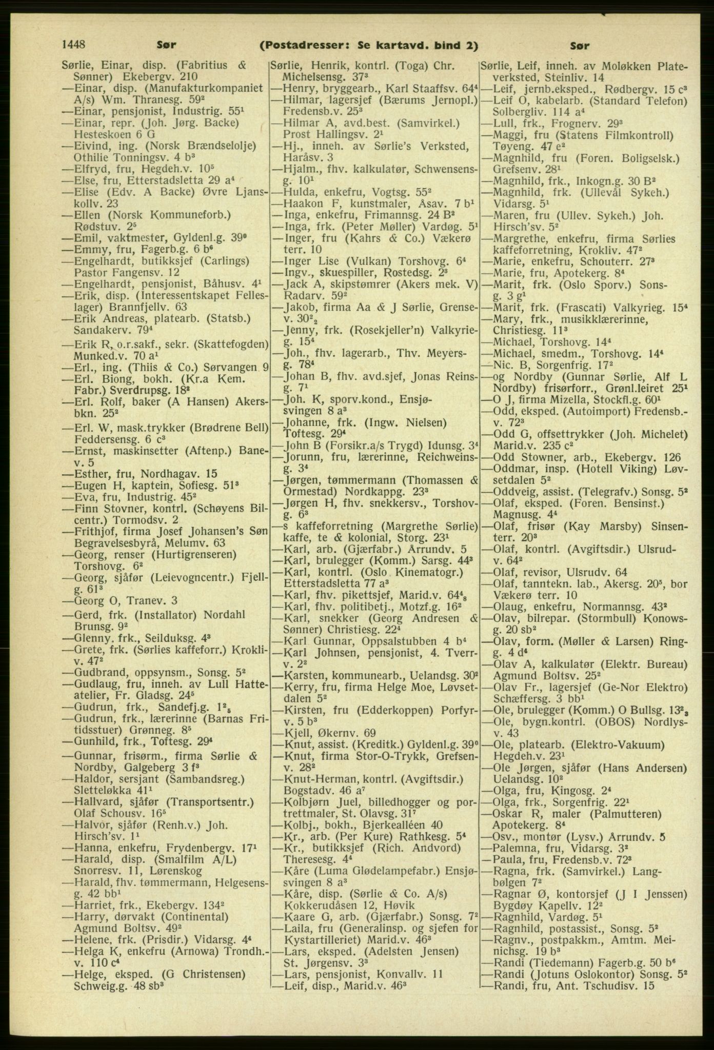 Kristiania/Oslo adressebok, PUBL/-, 1961-1962, s. 1448