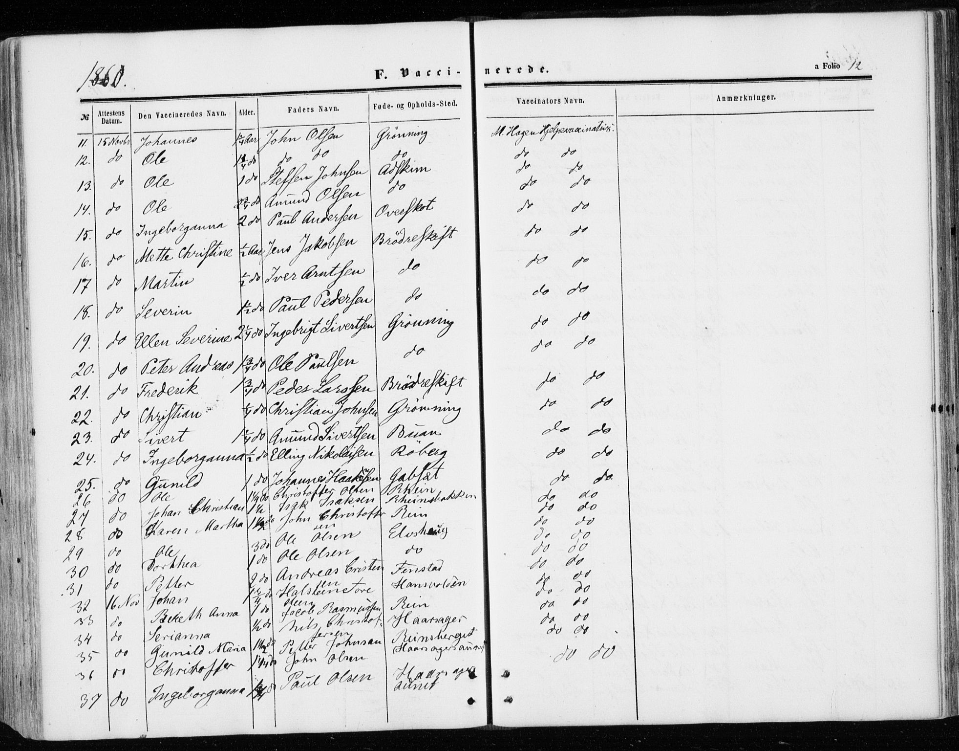 Ministerialprotokoller, klokkerbøker og fødselsregistre - Sør-Trøndelag, AV/SAT-A-1456/646/L0612: Ministerialbok nr. 646A10, 1858-1869, s. 12