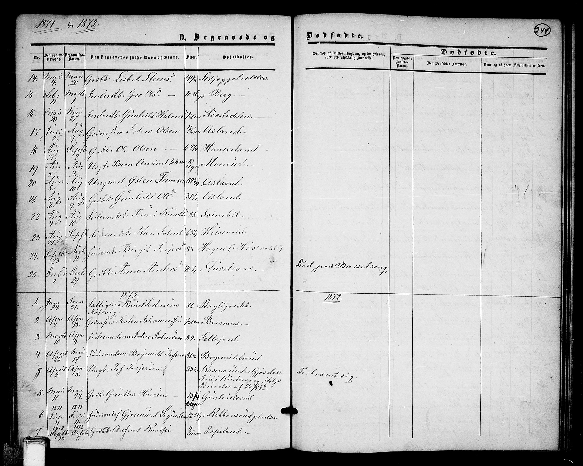 Tinn kirkebøker, AV/SAKO-A-308/G/Ga/L0002: Klokkerbok nr. I 2, 1851-1883, s. 244