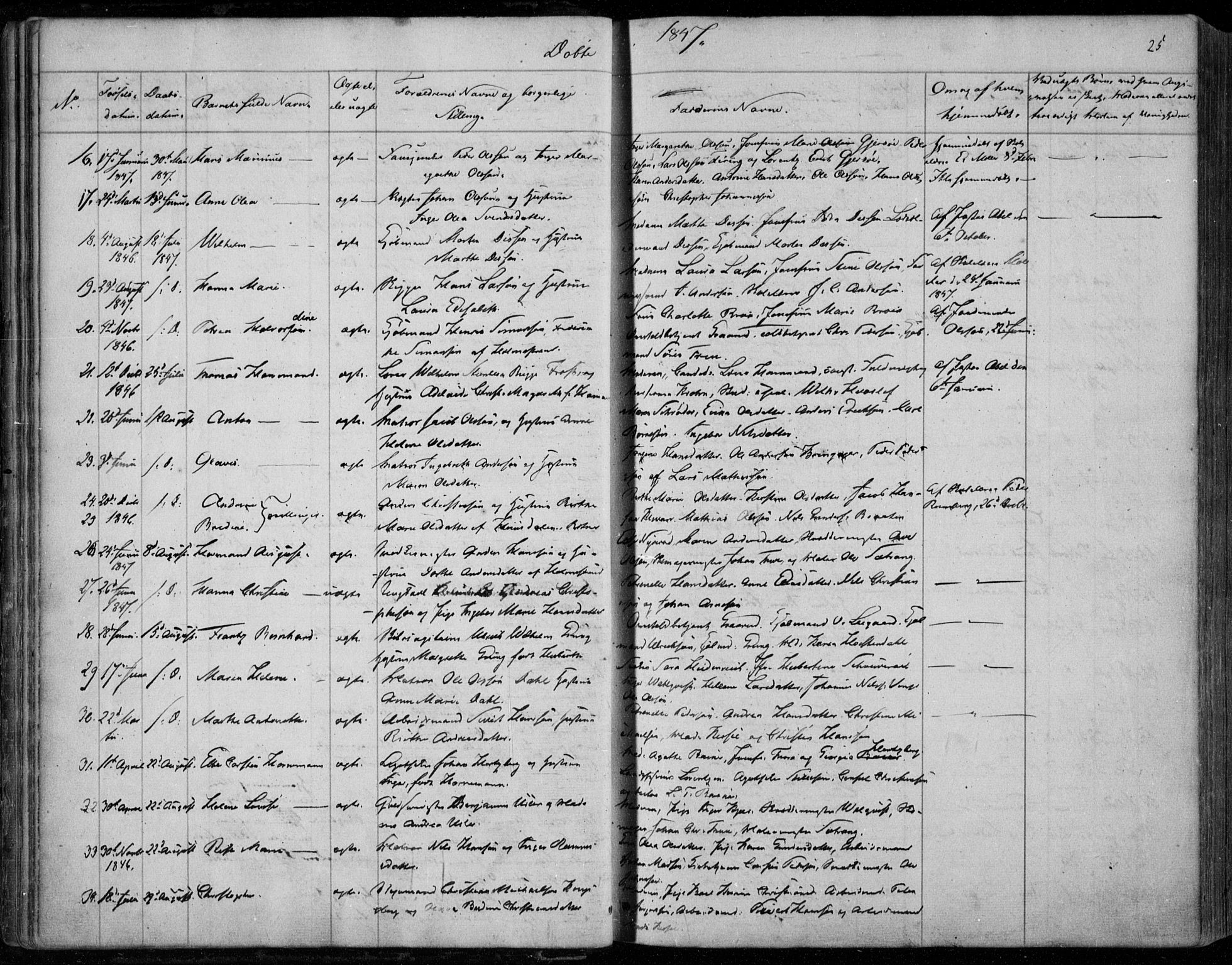 Holmestrand kirkebøker, AV/SAKO-A-346/F/Fa/L0002: Ministerialbok nr. 2, 1840-1866, s. 25