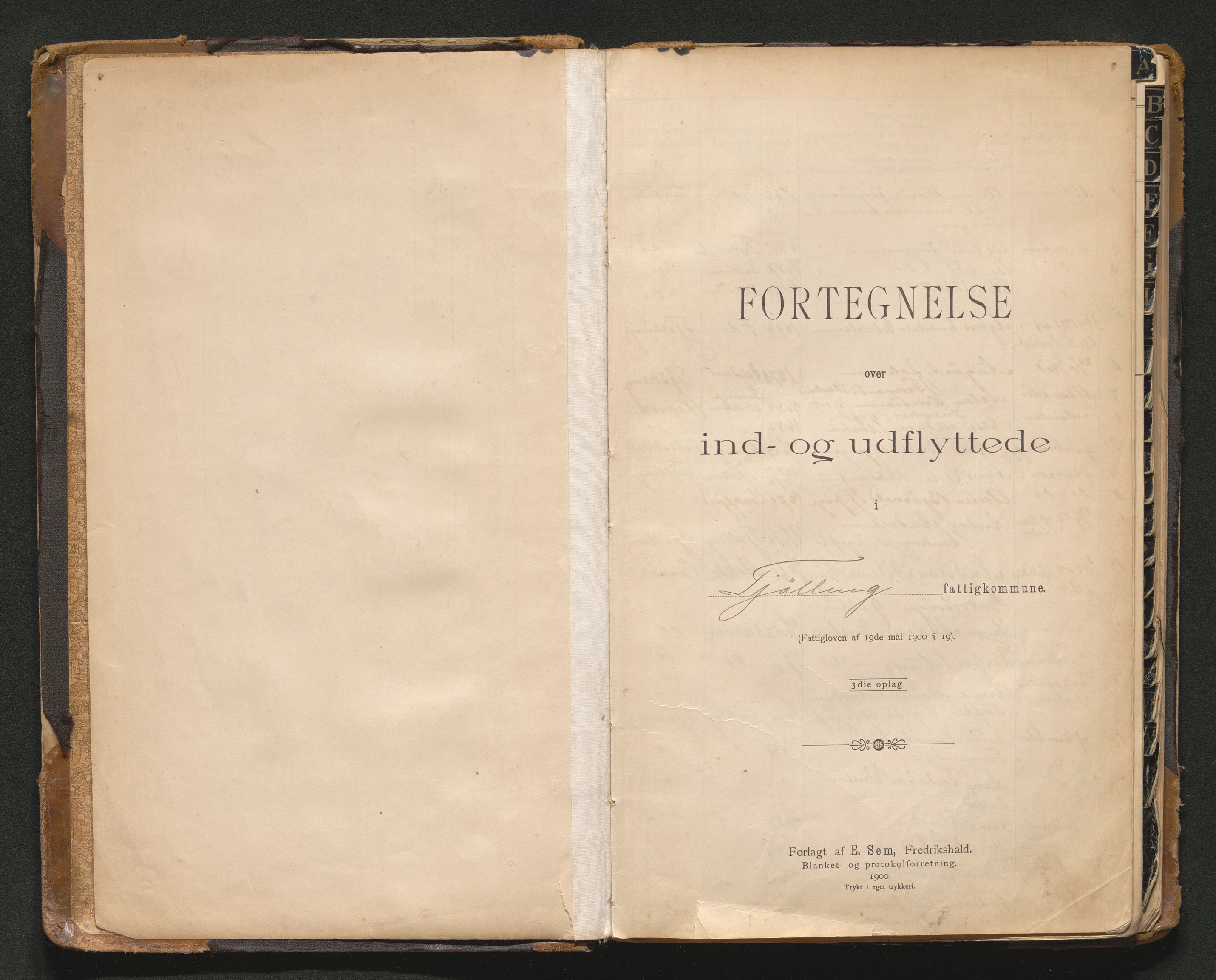 Tjølling lensmannskontor, AV/SAKO-A-16/O/Ob/L0001: Flytteprotokoll, 1901-1925