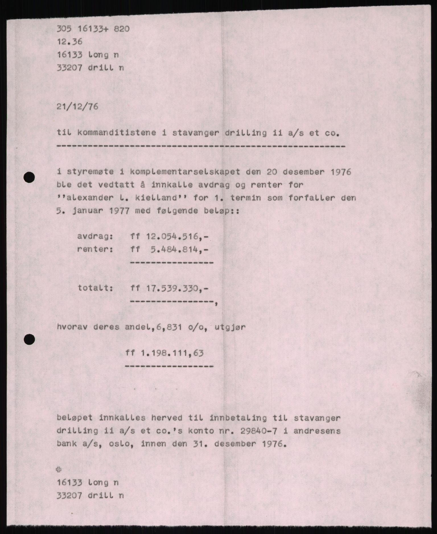 Pa 1503 - Stavanger Drilling AS, AV/SAST-A-101906/D/L0007: Korrespondanse og saksdokumenter, 1974-1981, s. 869