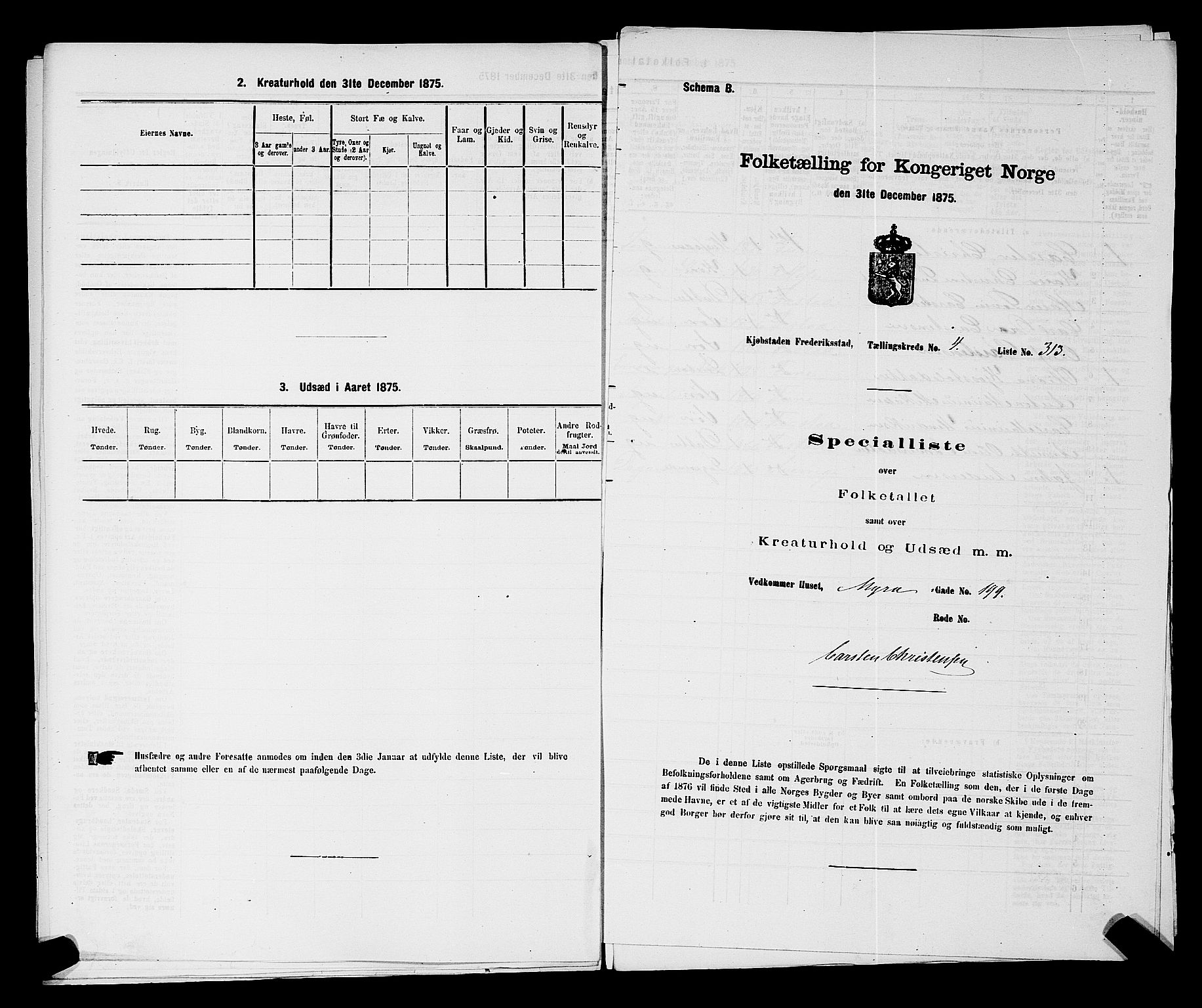RA, Folketelling 1875 for 0103B Fredrikstad prestegjeld, Fredrikstad kjøpstad, 1875, s. 749
