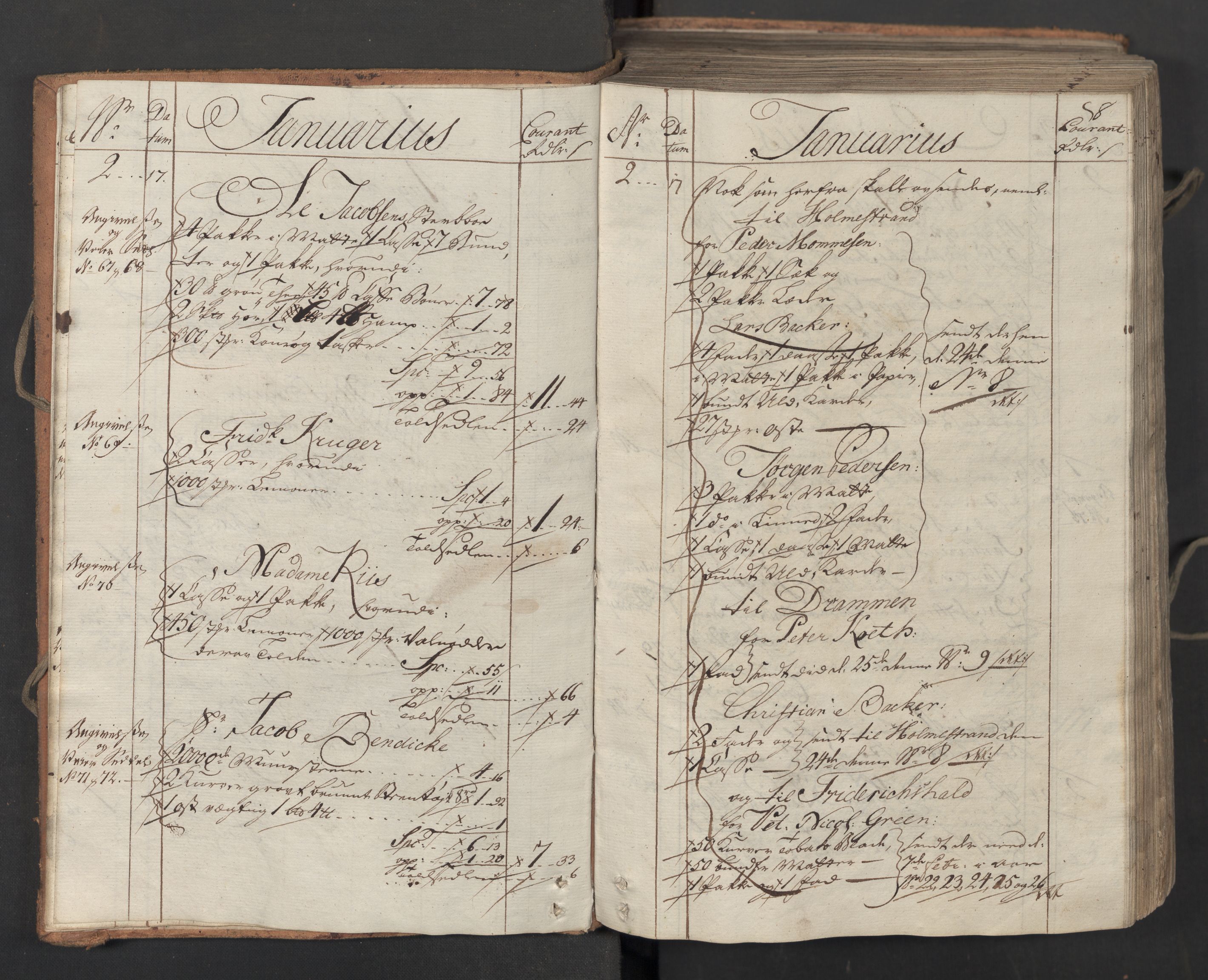 Generaltollkammeret, tollregnskaper, AV/RA-EA-5490/R06/L0071/0001: Tollregnskaper Kristiania / Inngående hovedtollbok, 1764