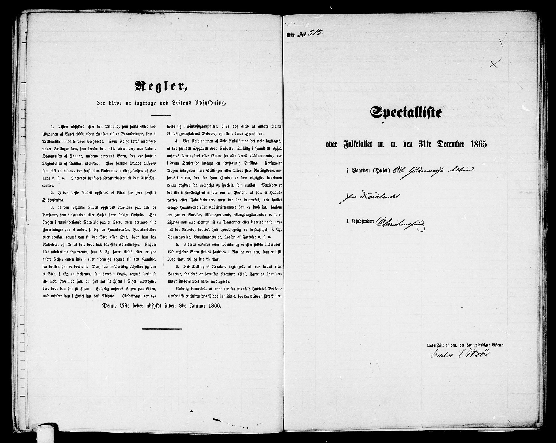 RA, Folketelling 1865 for 1503B Kristiansund prestegjeld, Kristiansund kjøpstad, 1865, s. 1047