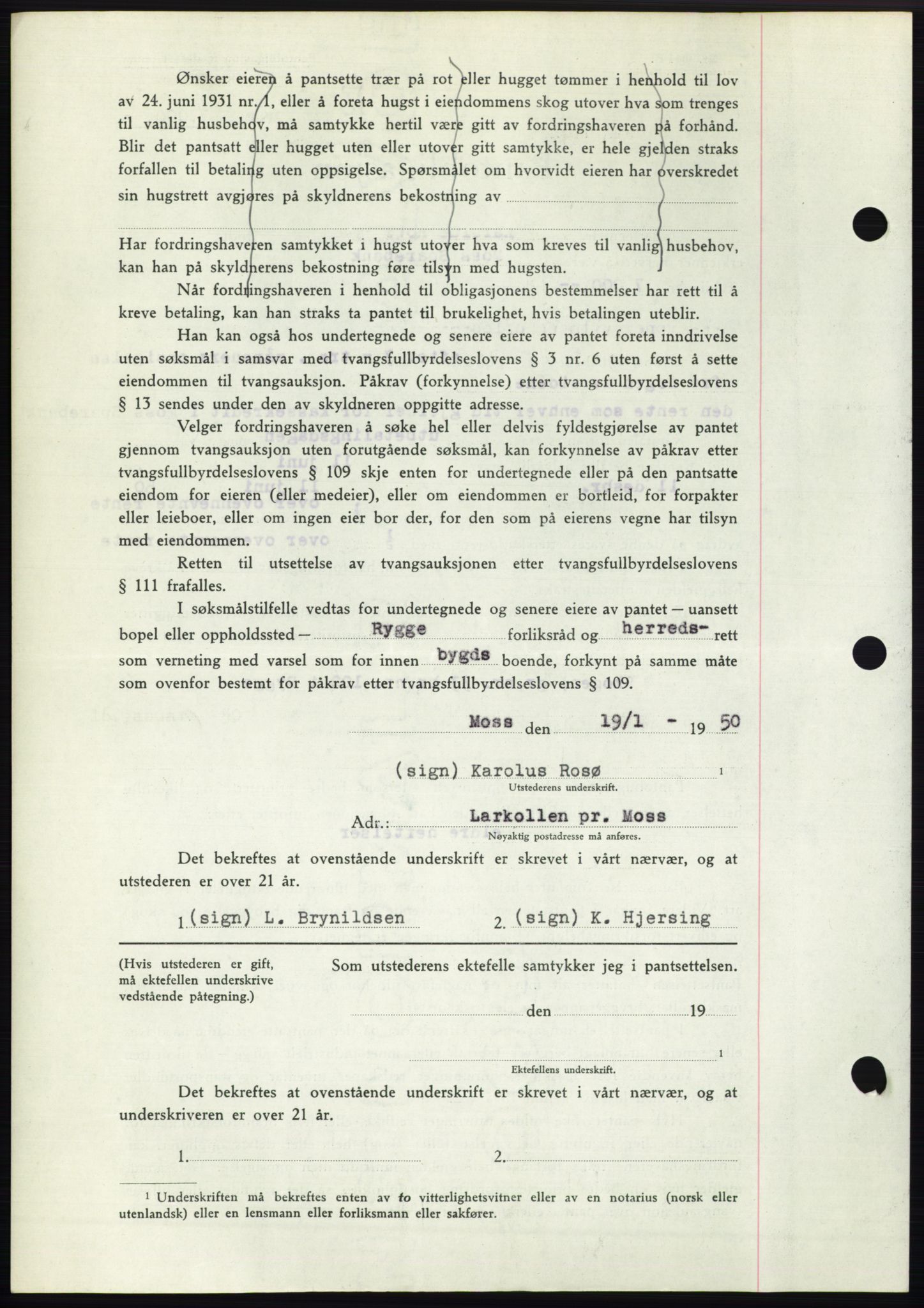 Moss sorenskriveri, SAO/A-10168: Pantebok nr. B23, 1949-1950, Dagboknr: 196/1950