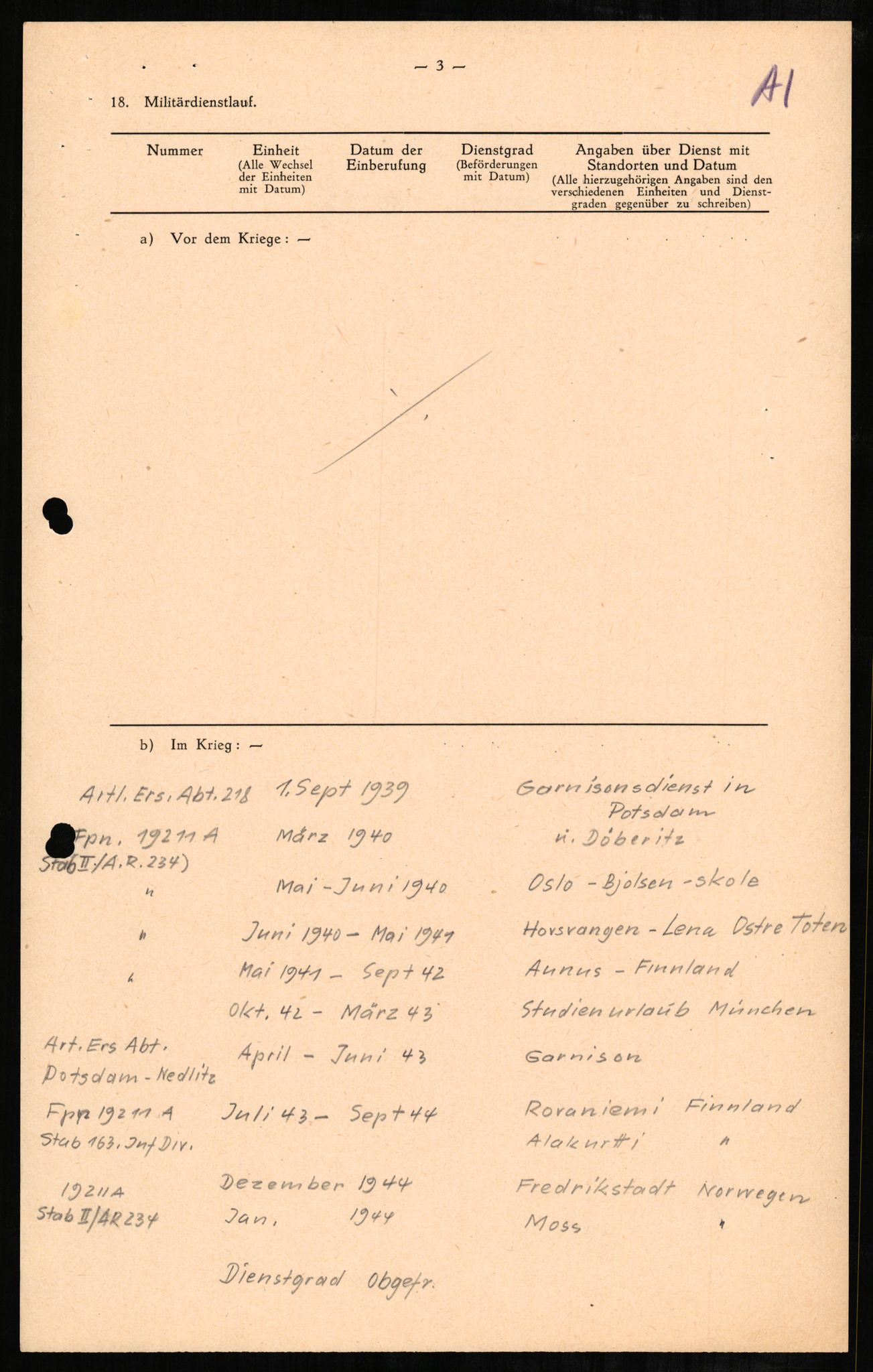 Forsvaret, Forsvarets overkommando II, AV/RA-RAFA-3915/D/Db/L0001: CI Questionaires. Tyske okkupasjonsstyrker i Norge. Tyskere., 1945-1946, s. 419