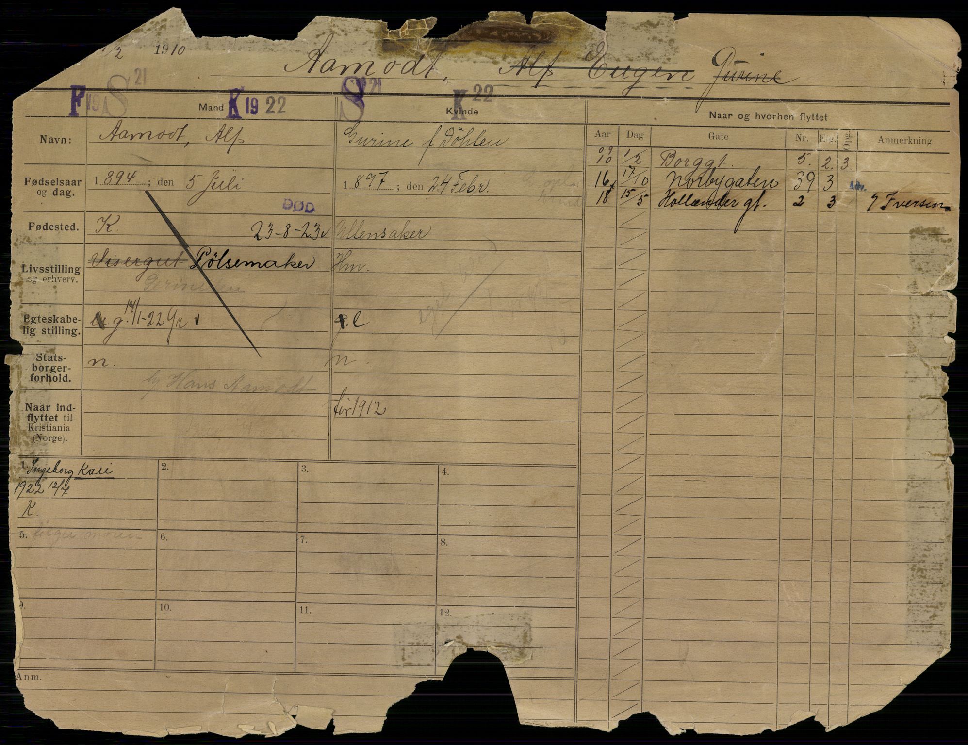 Oslo folkeregister, Registerkort, SAO/A-11715/G/Gb/L0039: Menn, 1923