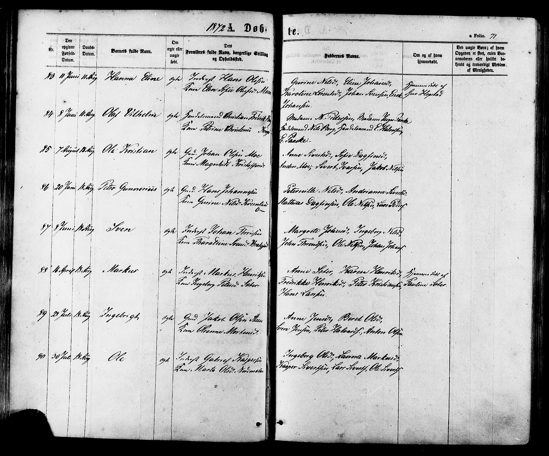 Ministerialprotokoller, klokkerbøker og fødselsregistre - Sør-Trøndelag, SAT/A-1456/657/L0706: Ministerialbok nr. 657A07, 1867-1878, s. 71