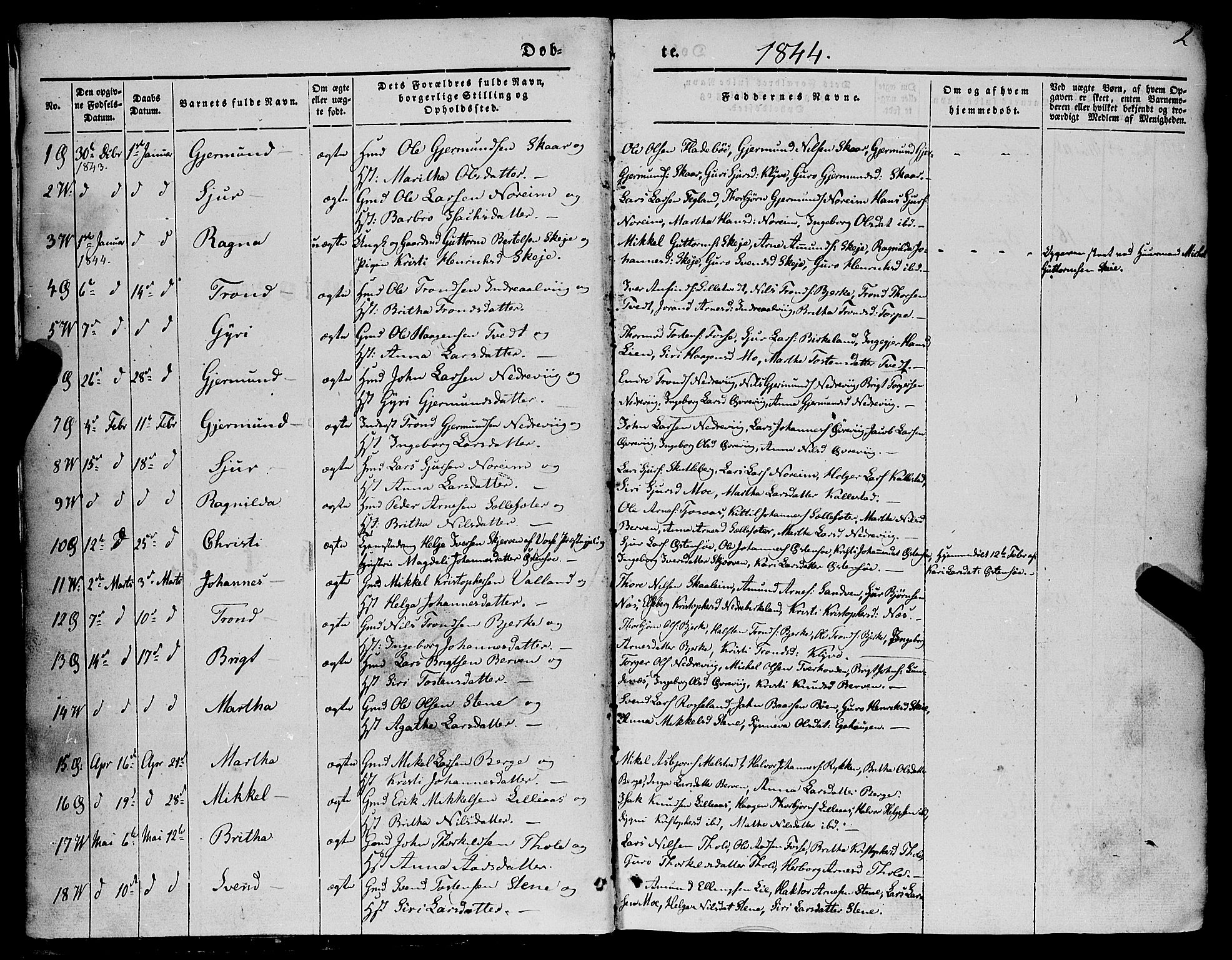 Kvam sokneprestembete, AV/SAB-A-76201/H/Haa: Ministerialbok nr. A 8, 1844-1863, s. 2