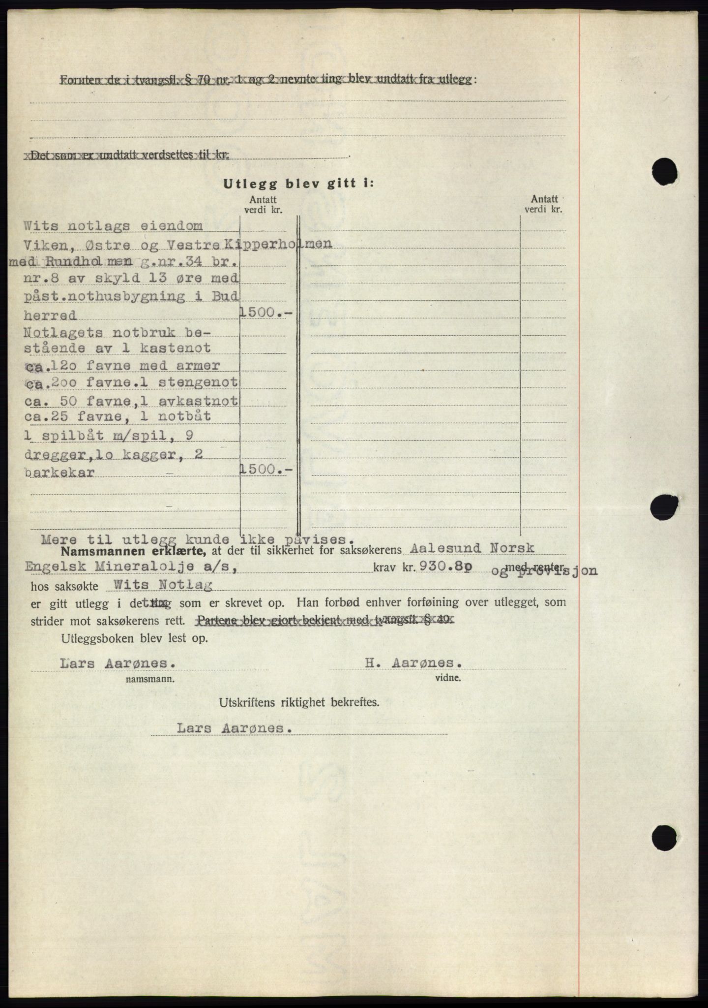 Romsdal sorenskriveri, AV/SAT-A-4149/1/2/2C/L0063: Pantebok nr. 57, 1933-1933, Tingl.dato: 18.04.1933