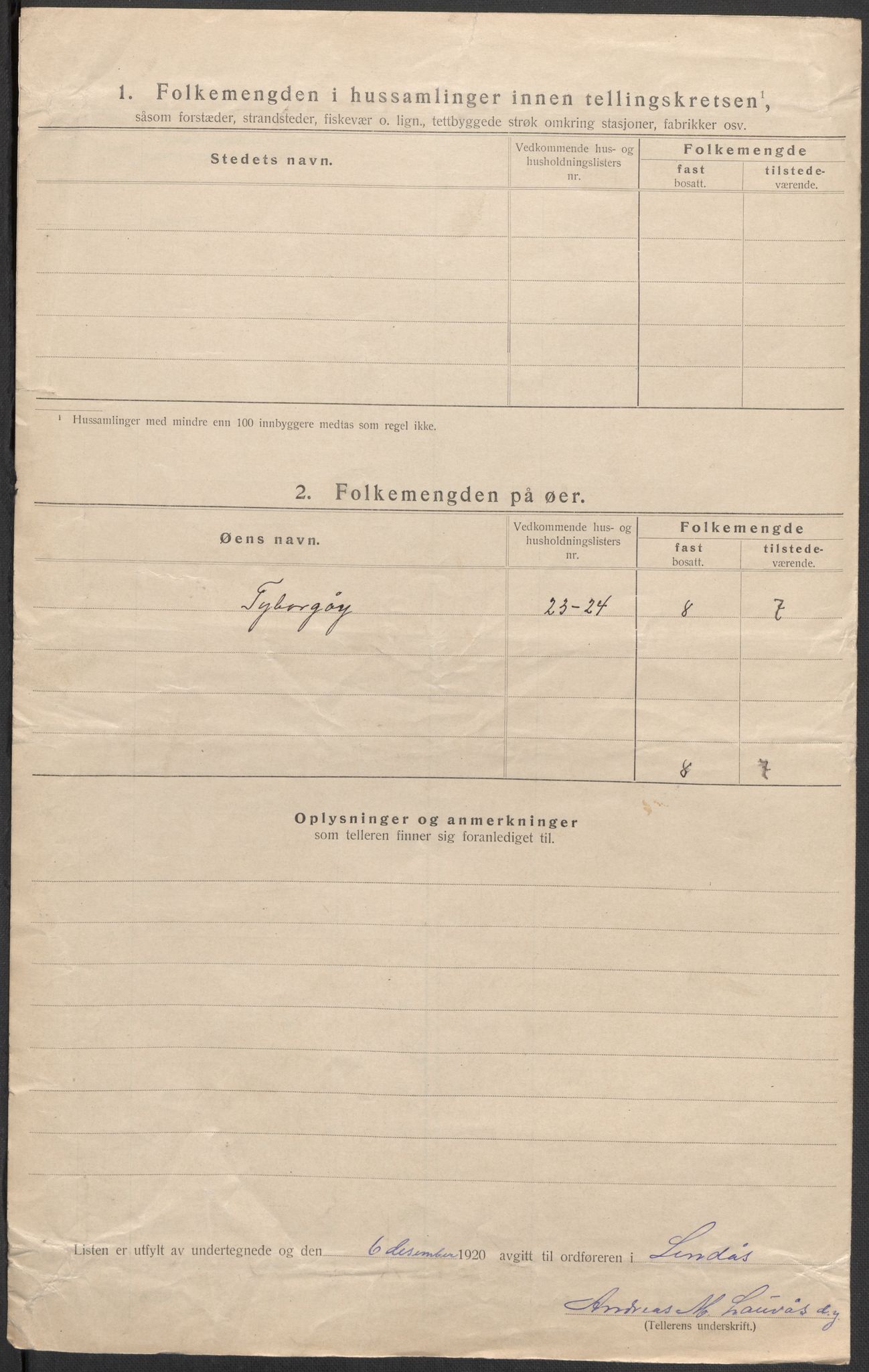 SAB, Folketelling 1920 for 1263 Lindås herred, 1920, s. 61