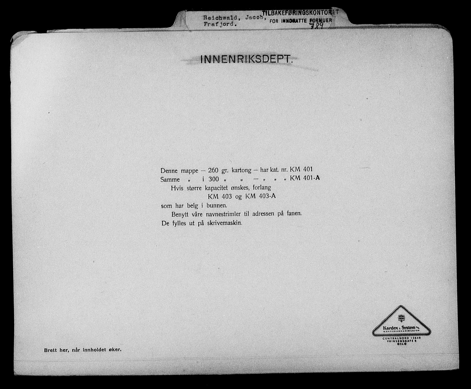 Justisdepartementet, Tilbakeføringskontoret for inndratte formuer, RA/S-1564/H/Hc/Hcd/L1004: --, 1945-1947, s. 510