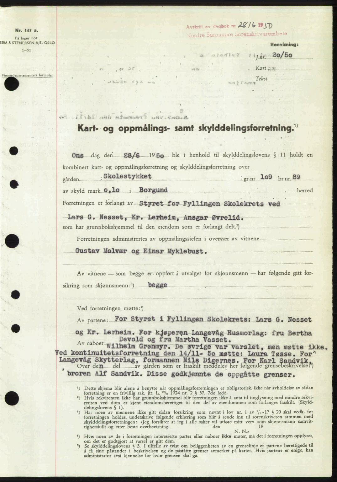 Nordre Sunnmøre sorenskriveri, SAT/A-0006/1/2/2C/2Ca: Pantebok nr. A36, 1950-1950, Dagboknr: 2816/1950