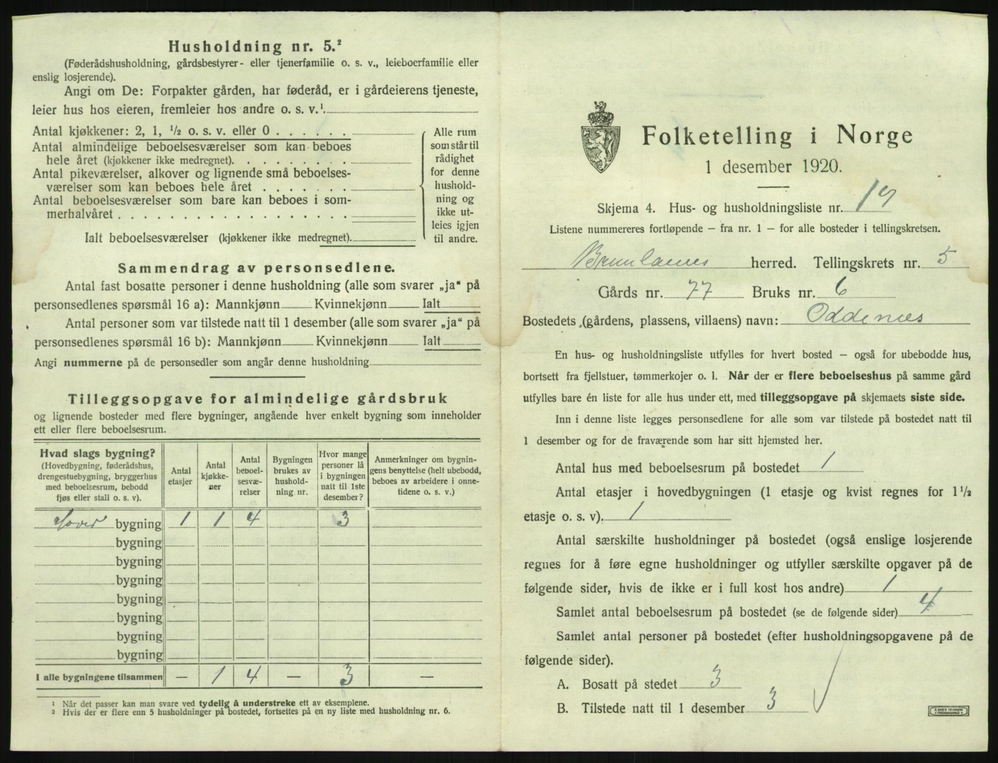 SAKO, Folketelling 1920 for 0726 Brunlanes herred, 1920, s. 857