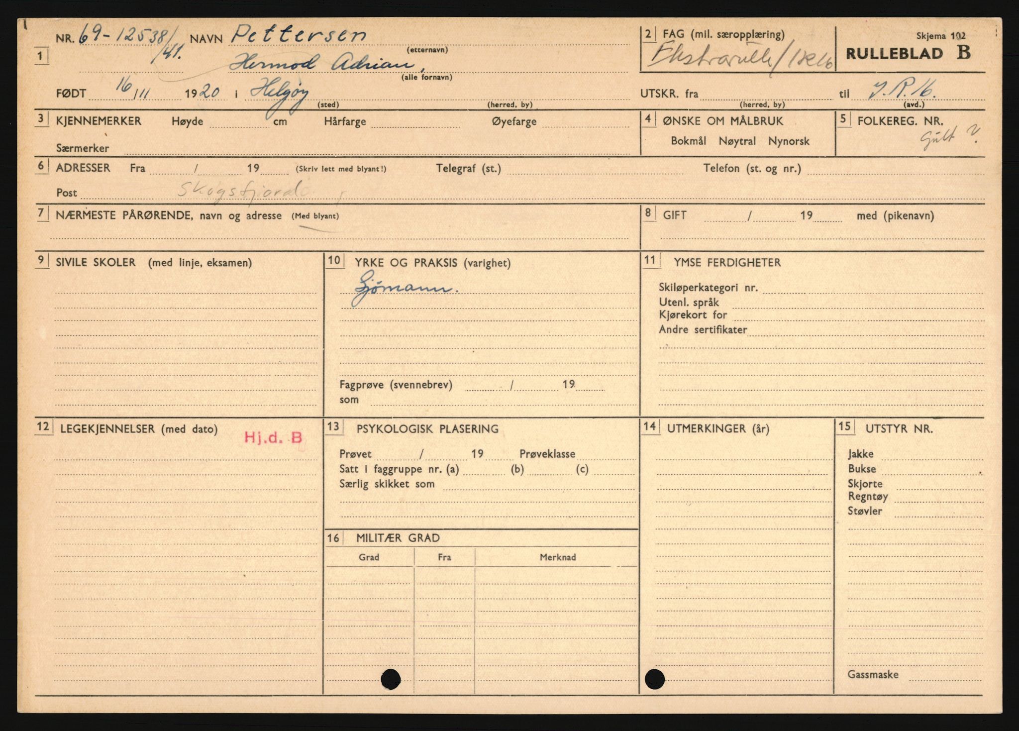 Forsvaret, Troms infanteriregiment nr. 16, AV/RA-RAFA-3146/P/Pa/L0024/0002: Rulleblad / Rulleblad for regimentets menige mannskaper, årsklasse 1941, 1941, s. 418