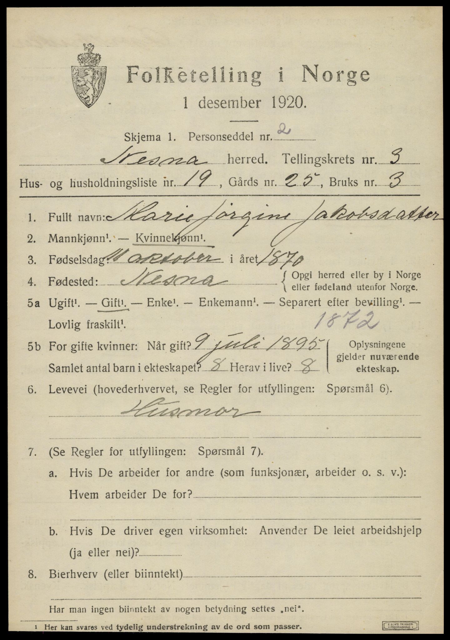 SAT, Folketelling 1920 for 1828 Nesna herred, 1920, s. 2801