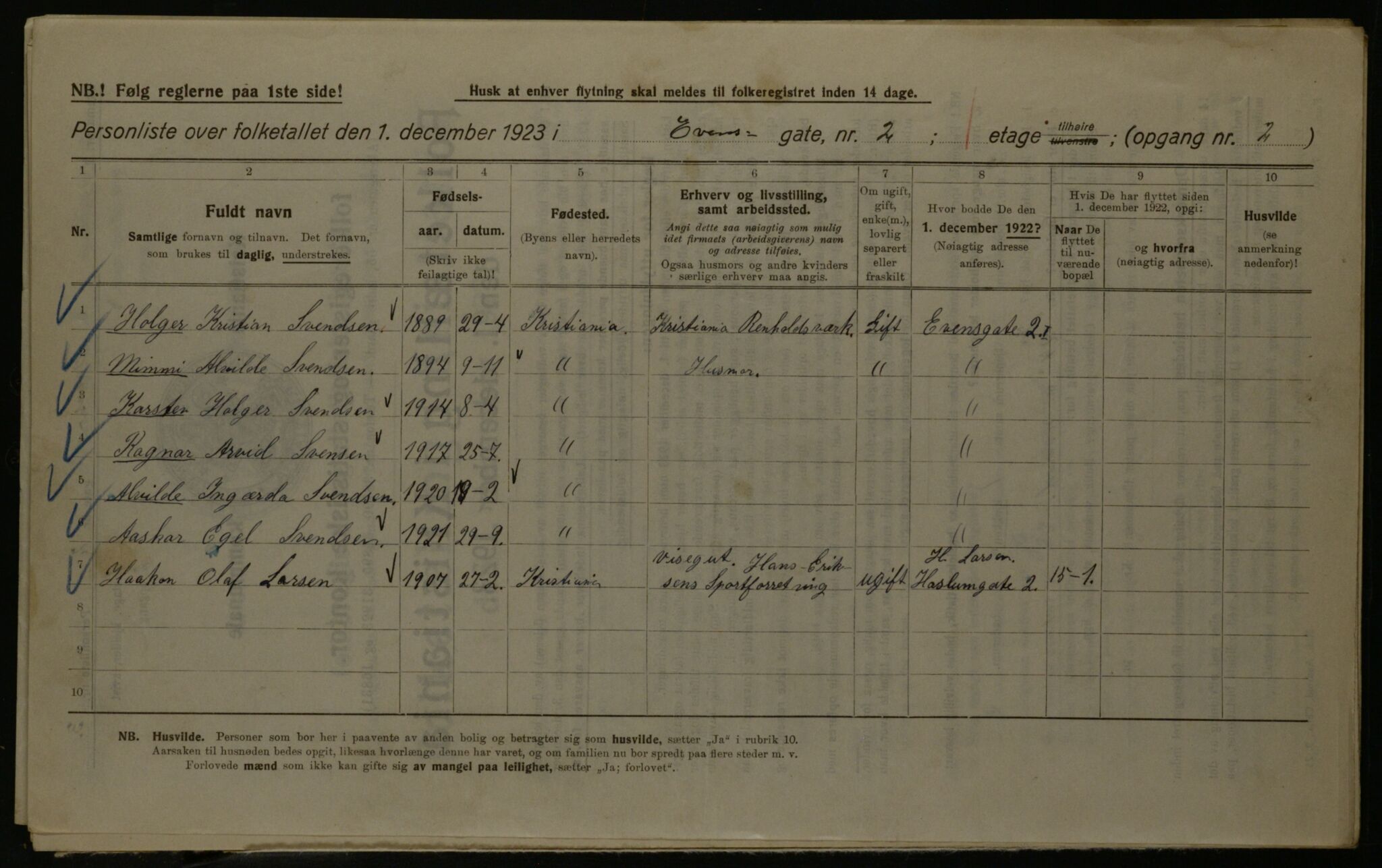 OBA, Kommunal folketelling 1.12.1923 for Kristiania, 1923, s. 25767