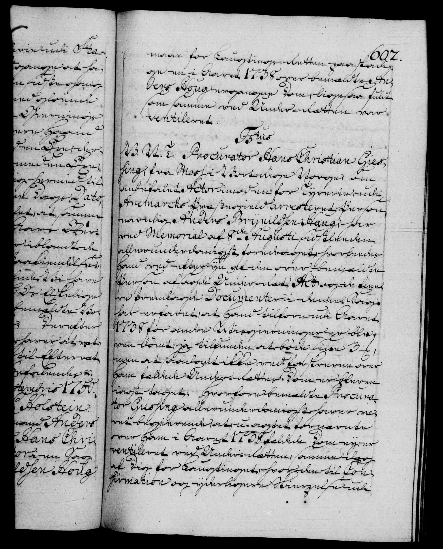 Danske Kanselli 1572-1799, AV/RA-EA-3023/F/Fc/Fca/Fcab/L0032: Norske tegnelser, 1749-1750, s. 602a