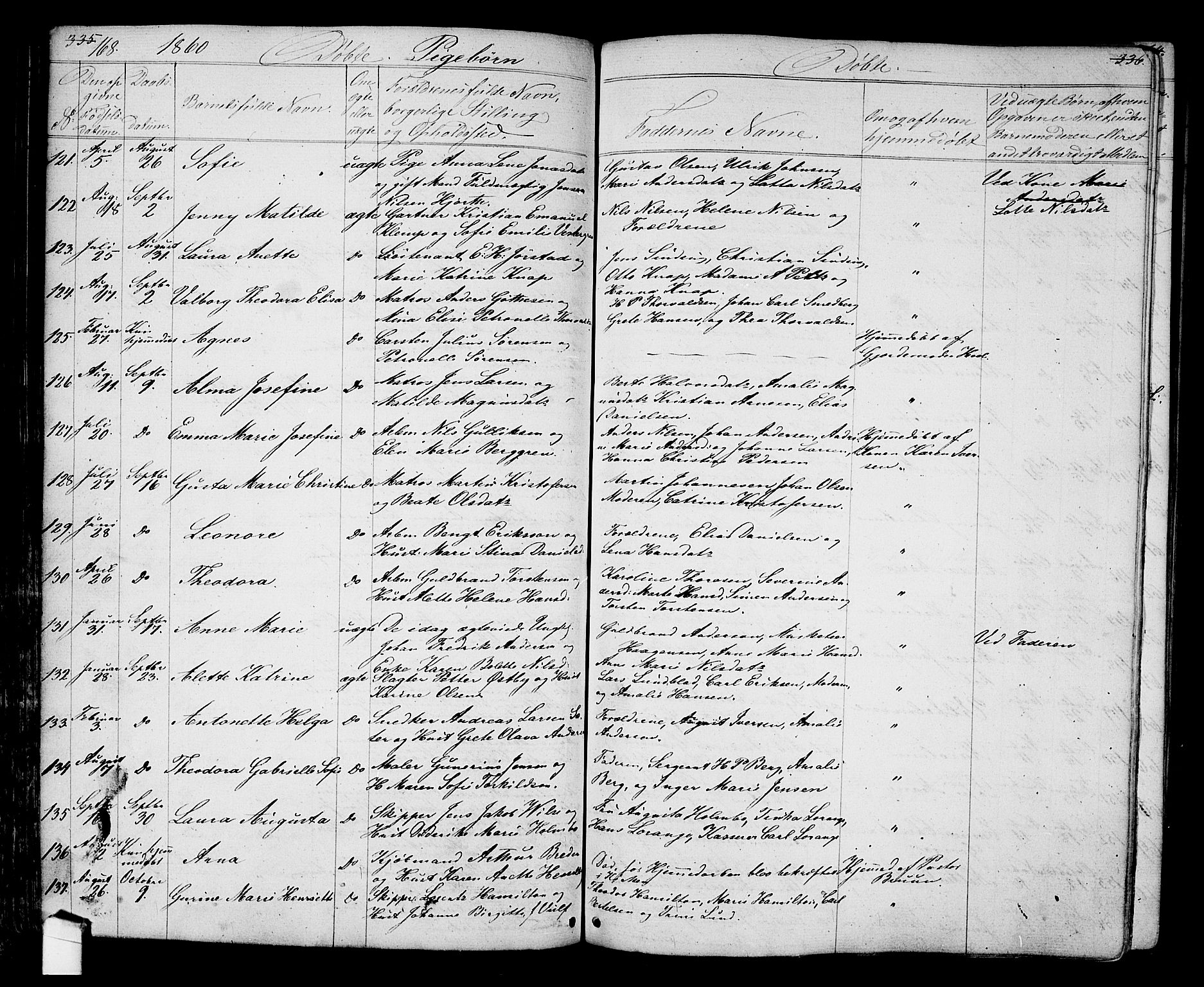 Halden prestekontor Kirkebøker, AV/SAO-A-10909/G/Ga/L0005a: Klokkerbok nr. 5A, 1855-1864, s. 168