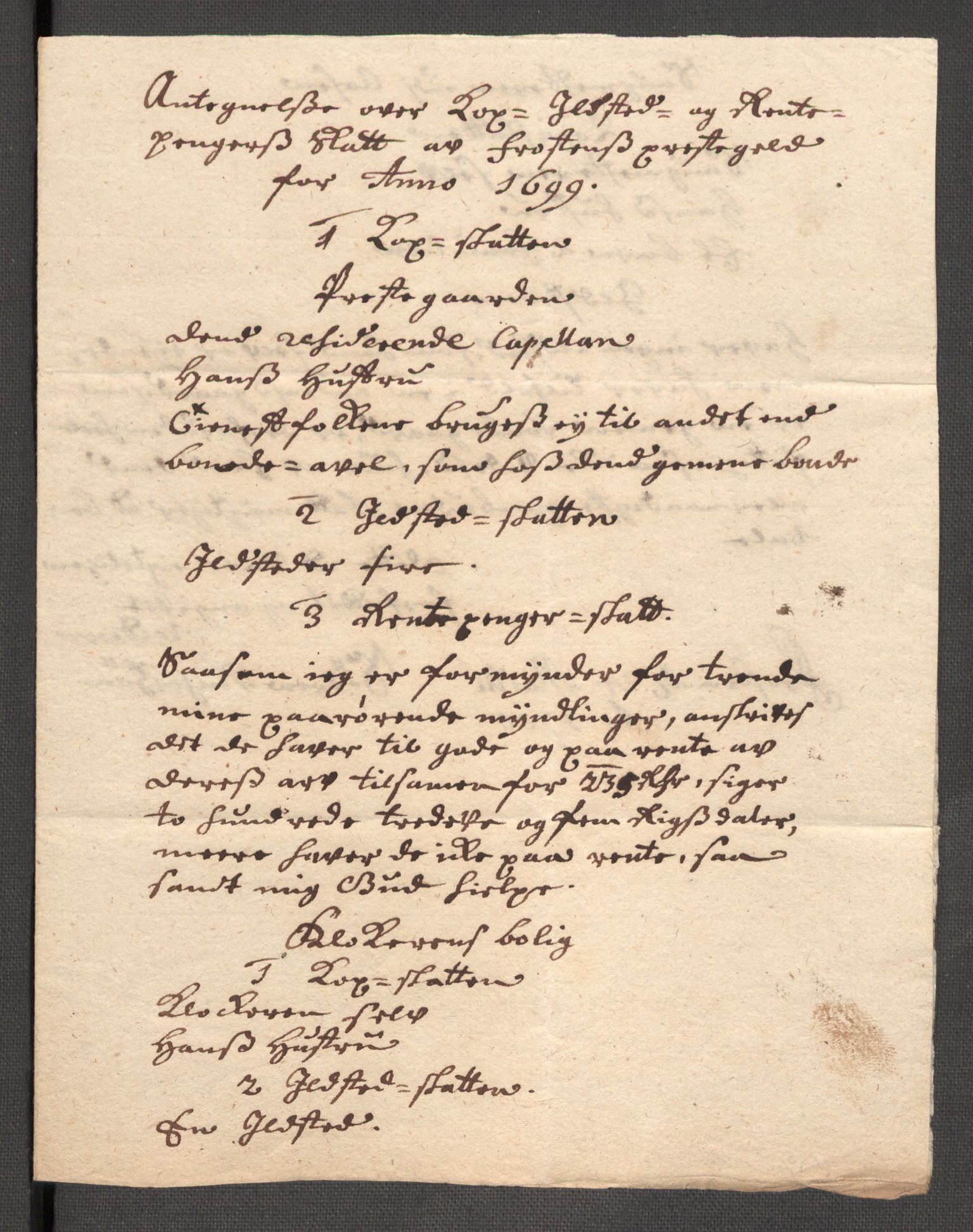 Rentekammeret inntil 1814, Reviderte regnskaper, Fogderegnskap, AV/RA-EA-4092/R62/L4191: Fogderegnskap Stjørdal og Verdal, 1699, s. 197
