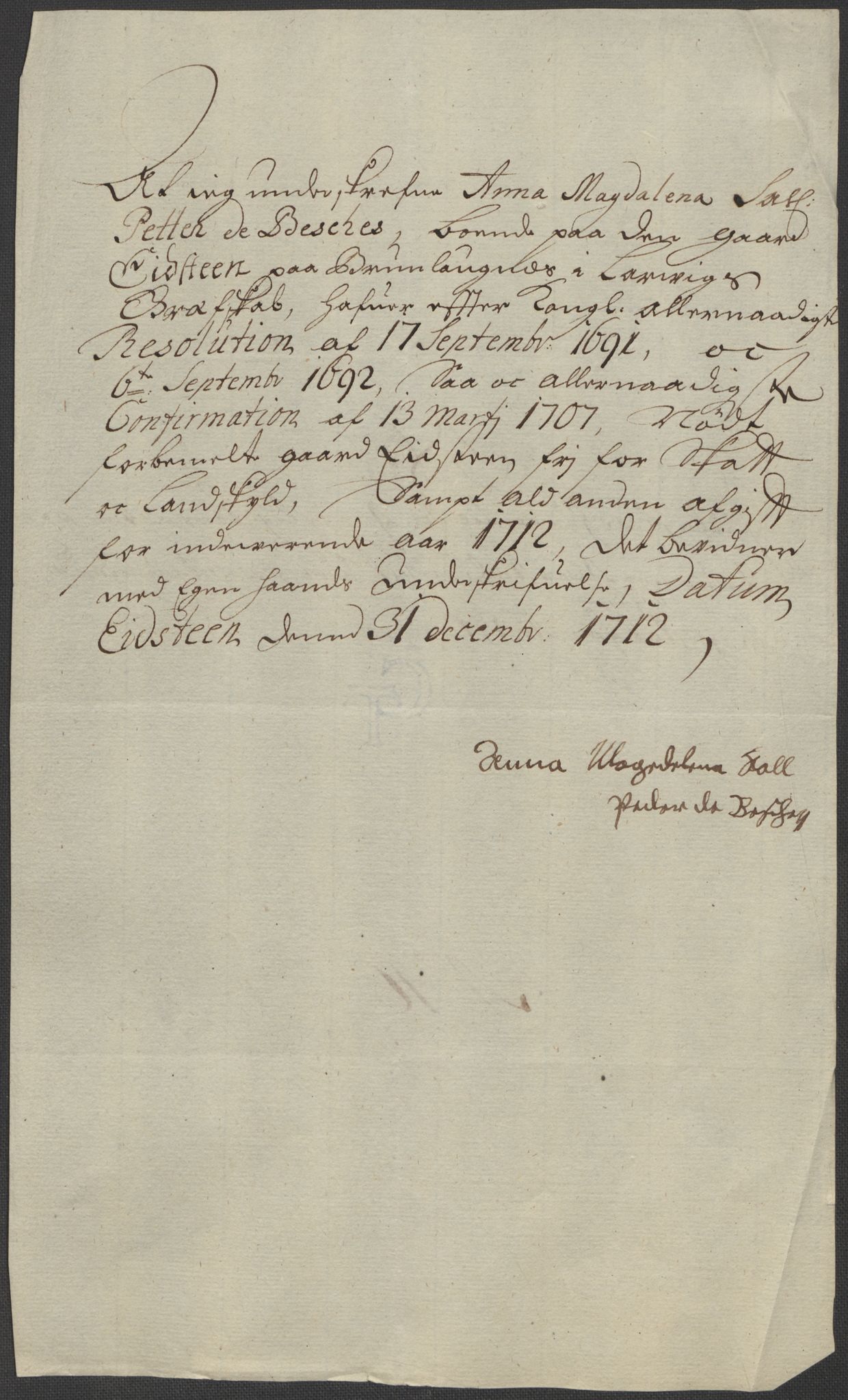 Rentekammeret inntil 1814, Reviderte regnskaper, Fogderegnskap, RA/EA-4092/R33/L1984: Fogderegnskap Larvik grevskap, 1712, s. 261