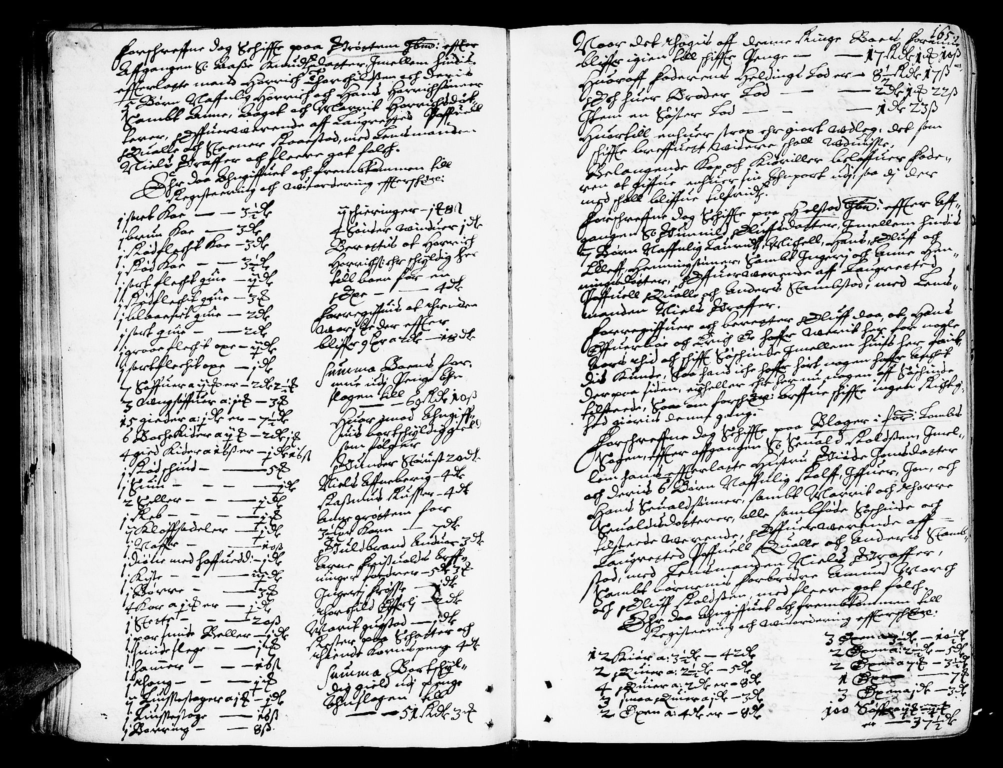 Sorenskriverier i Gudbrandsdalen, SAH/TING-036/J/Ja/Jaa/L0001: Skifteprotokoll - Nord-Gudbrandsdal, 1658-1673, s. 164b-165a