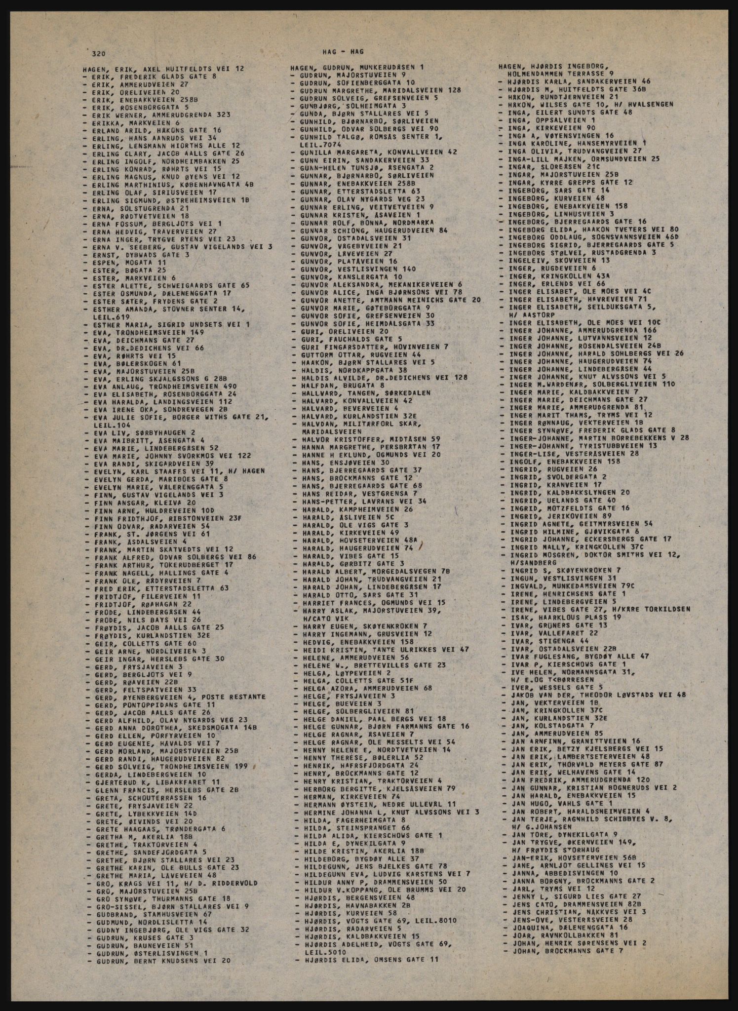 Kristiania/Oslo adressebok, PUBL/-, 1981-1982, s. 320