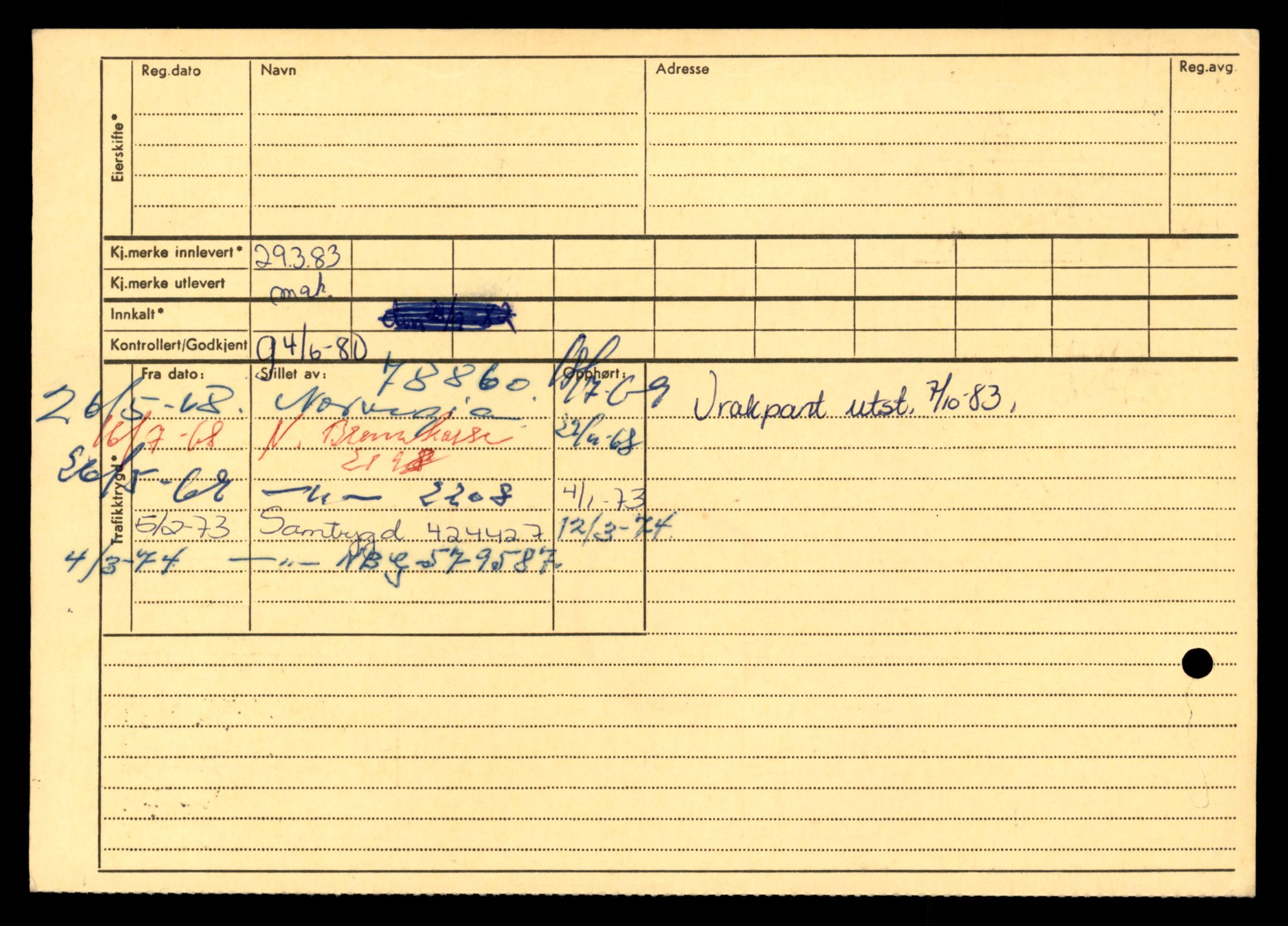 Møre og Romsdal vegkontor - Ålesund trafikkstasjon, AV/SAT-A-4099/F/Fe/L0044: Registreringskort for kjøretøy T 14205 - T 14319, 1927-1998, s. 2346