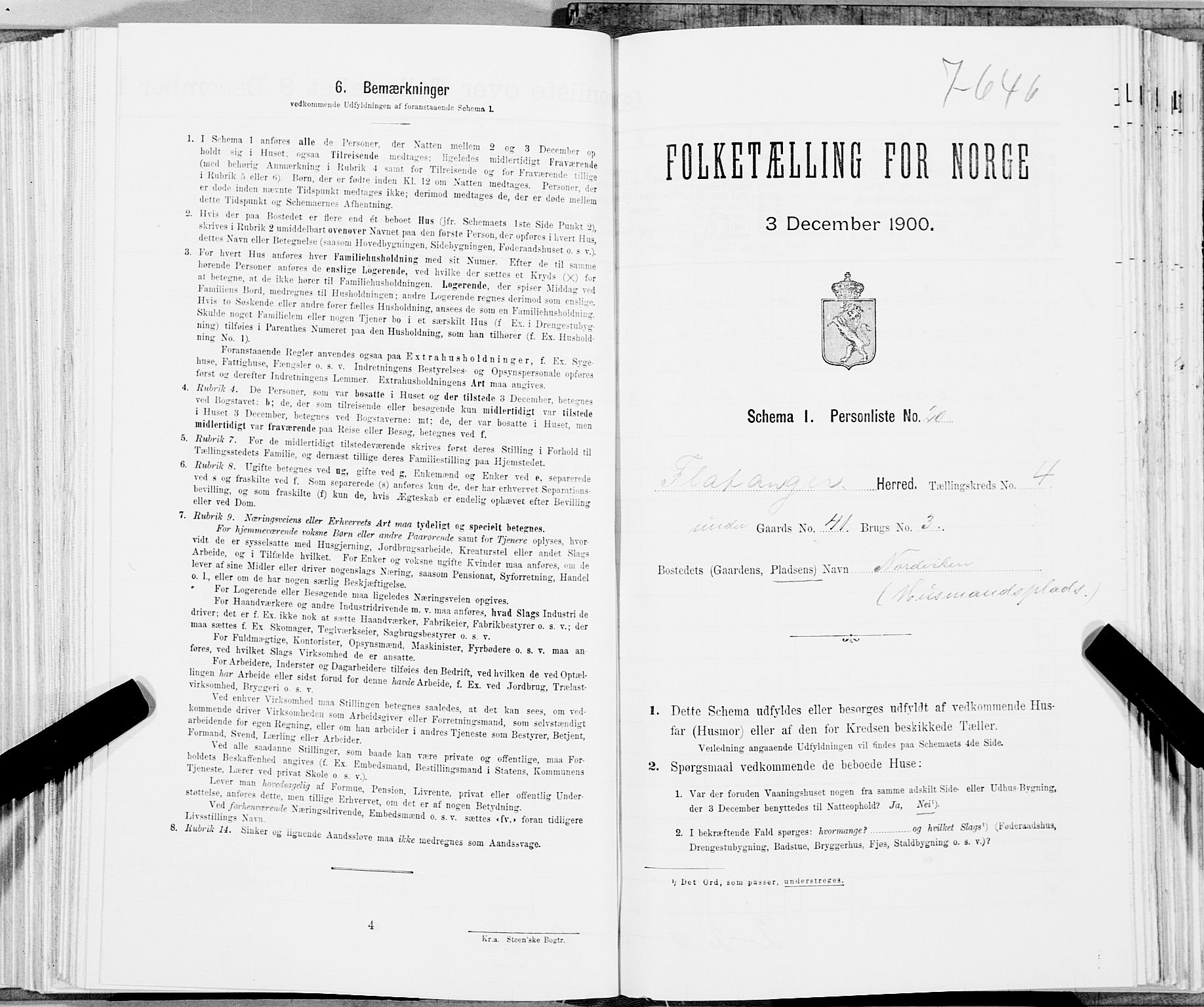 SAT, Folketelling 1900 for 1749 Flatanger herred, 1900, s. 639