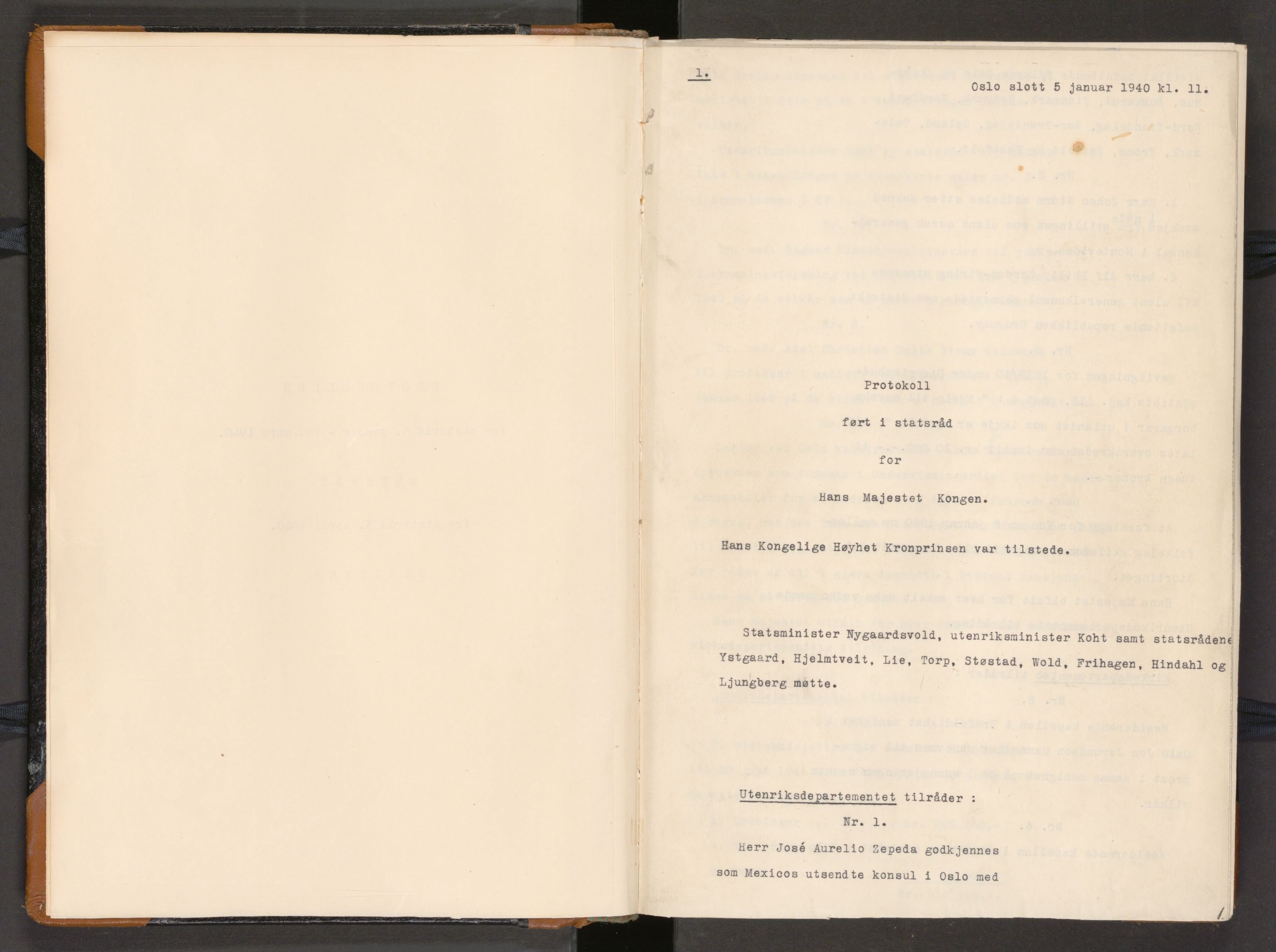 Statsrådssekretariatet, AV/RA-S-1001/A/Ac/L0121: Kgl. res. nr. 1-933 med register, 5/1-5/4, 1940