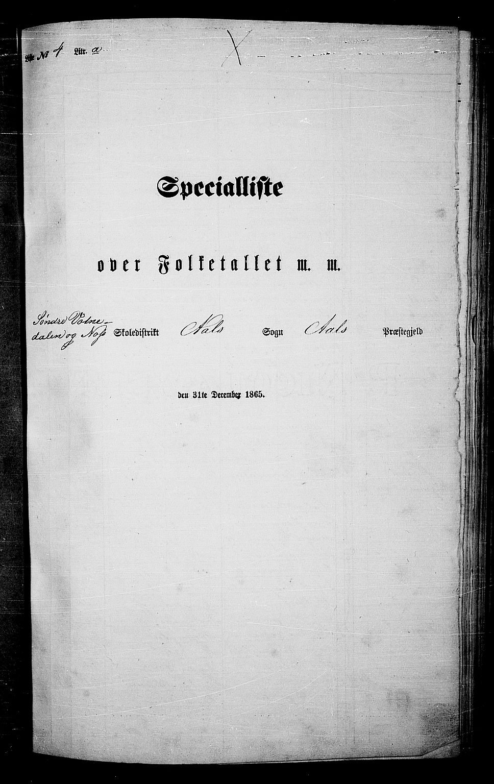 RA, Folketelling 1865 for 0619P Ål prestegjeld, 1865, s. 74