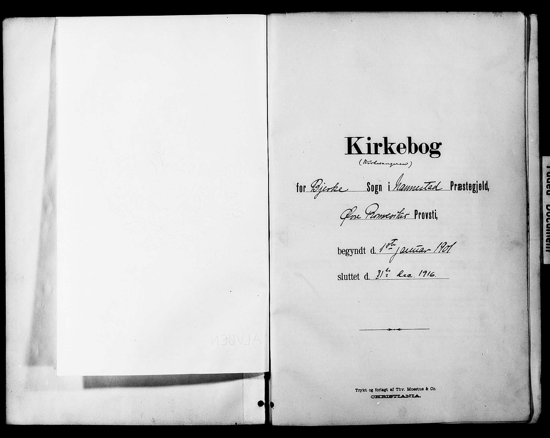 Nannestad prestekontor Kirkebøker, AV/SAO-A-10414a/G/Gc/L0001: Klokkerbok nr. III 1, 1901-1916