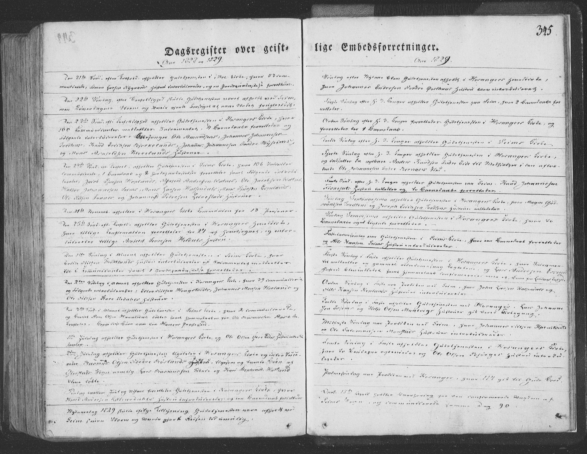 Hosanger sokneprestembete, SAB/A-75801/H/Haa: Ministerialbok nr. A 6, 1824-1835, s. 345