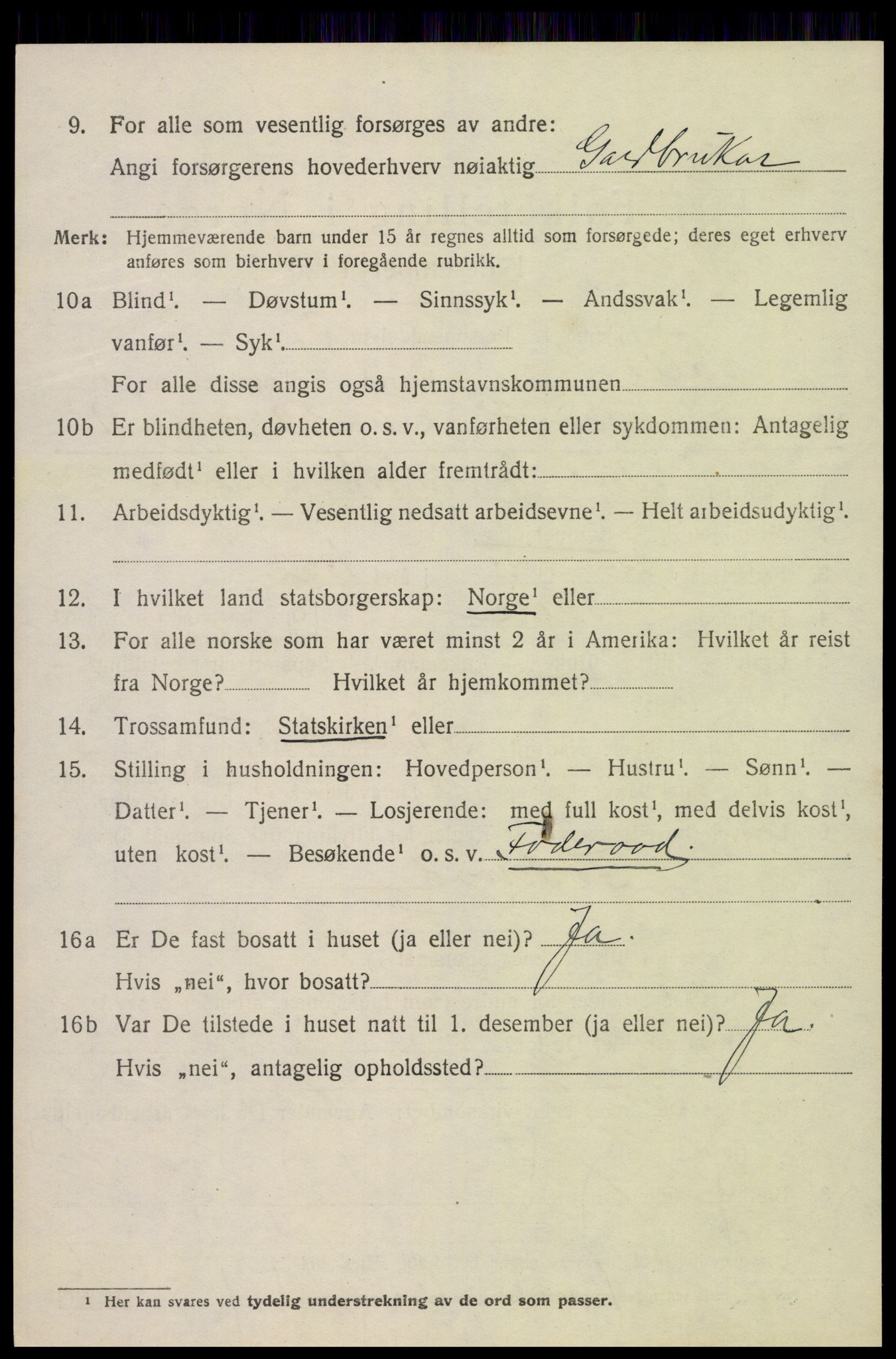 SAK, Folketelling 1920 for 0940 Valle herred, 1920, s. 692
