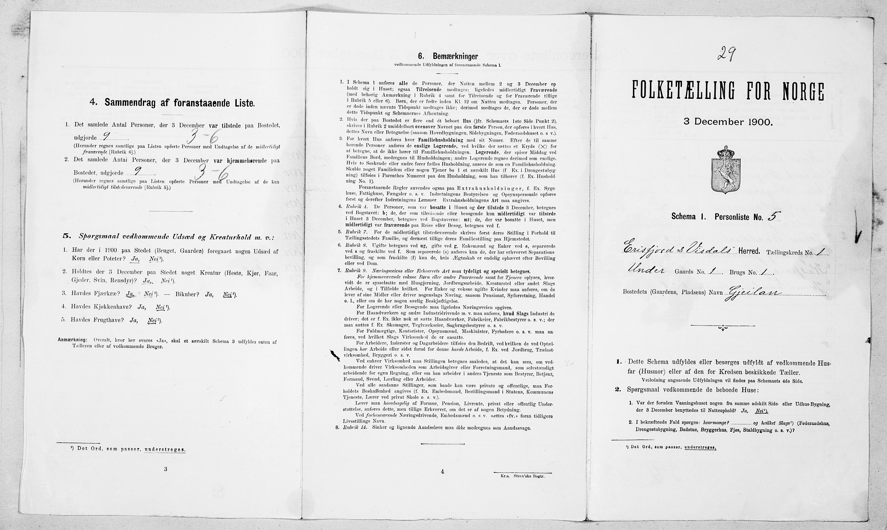 SAT, Folketelling 1900 for 1542 Eresfjord og Vistdal herred, 1900, s. 61