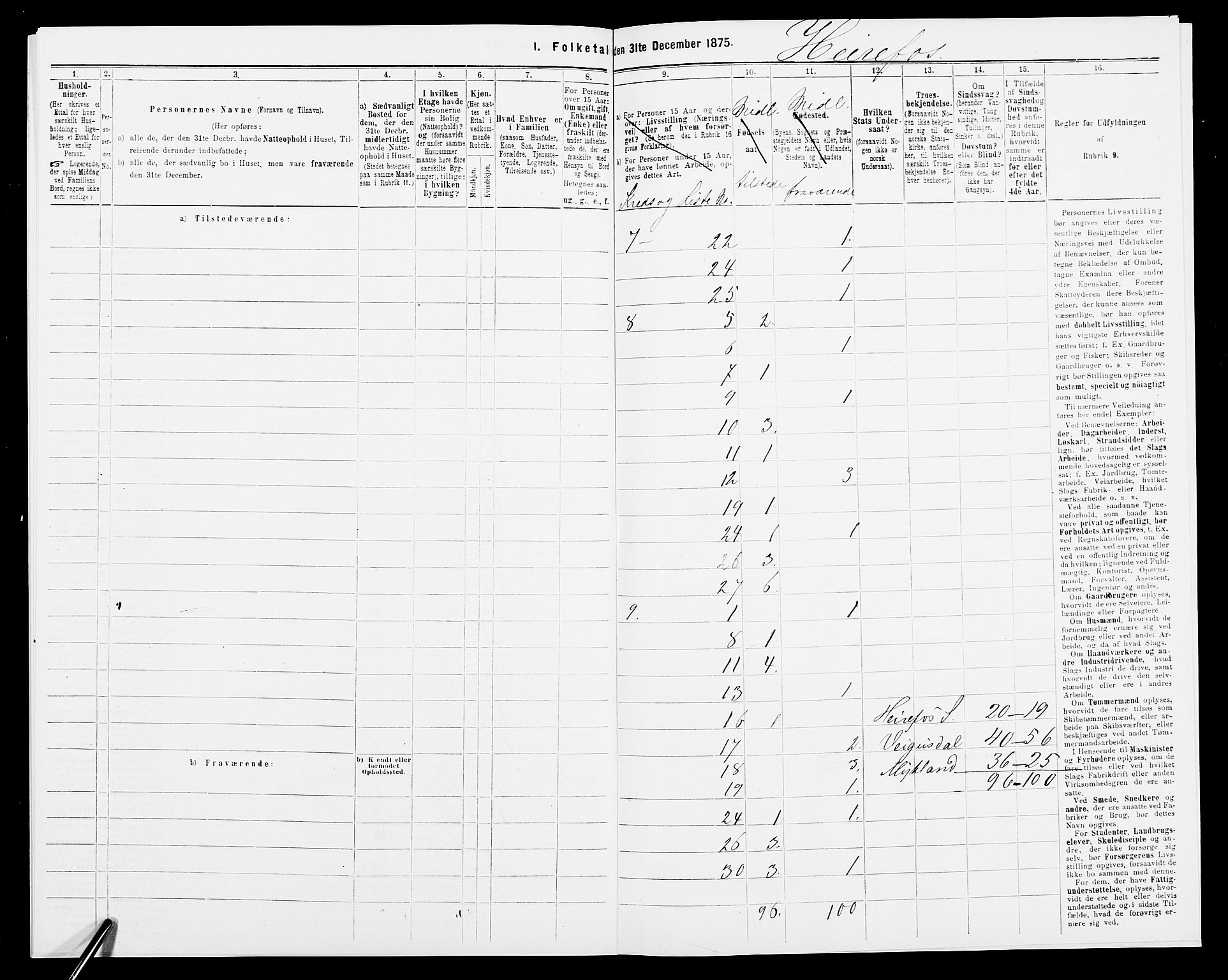 SAK, Folketelling 1875 for 0933P Herefoss prestegjeld, 1875, s. 560