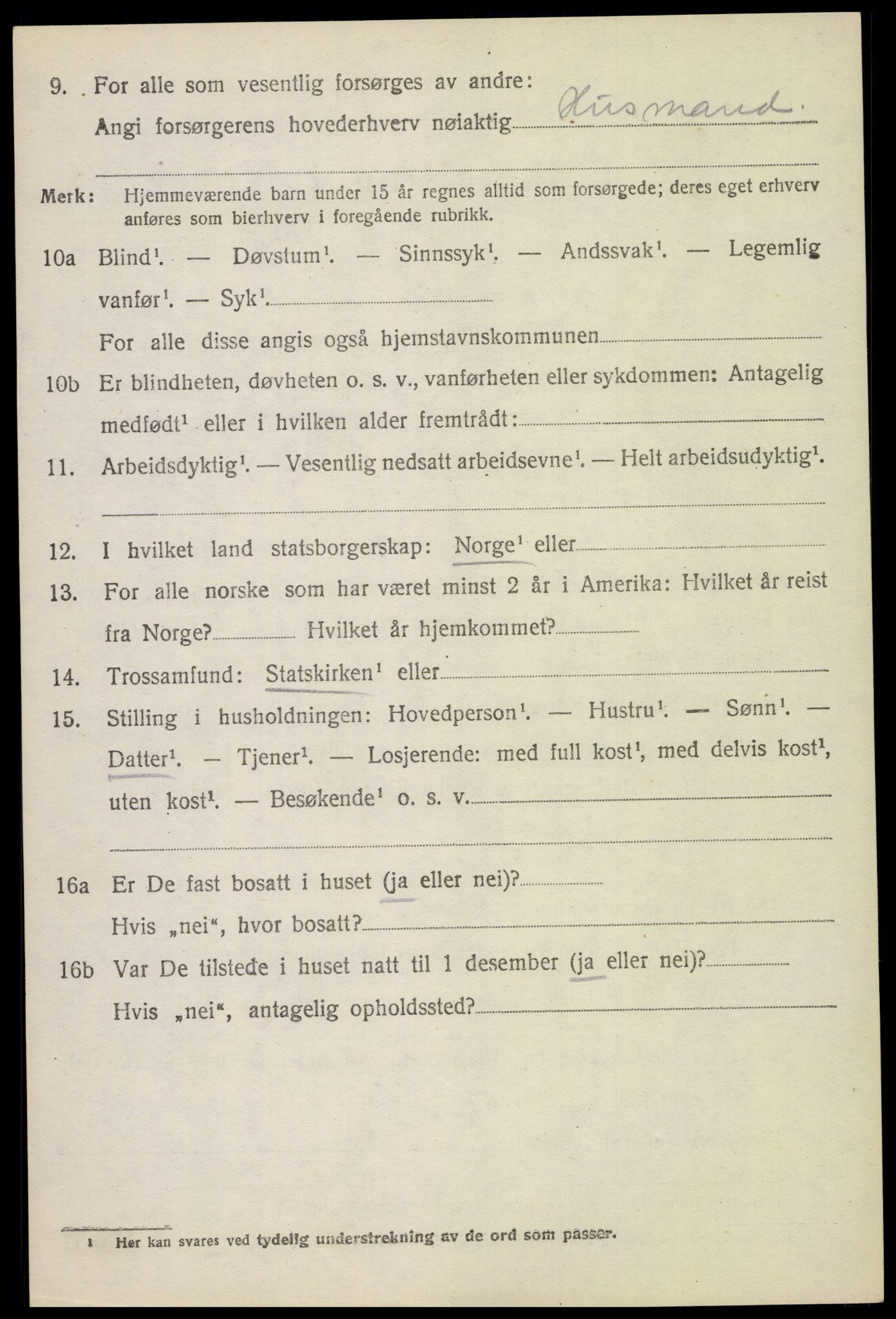 SAH, Folketelling 1920 for 0520 Ringebu herred, 1920, s. 1910