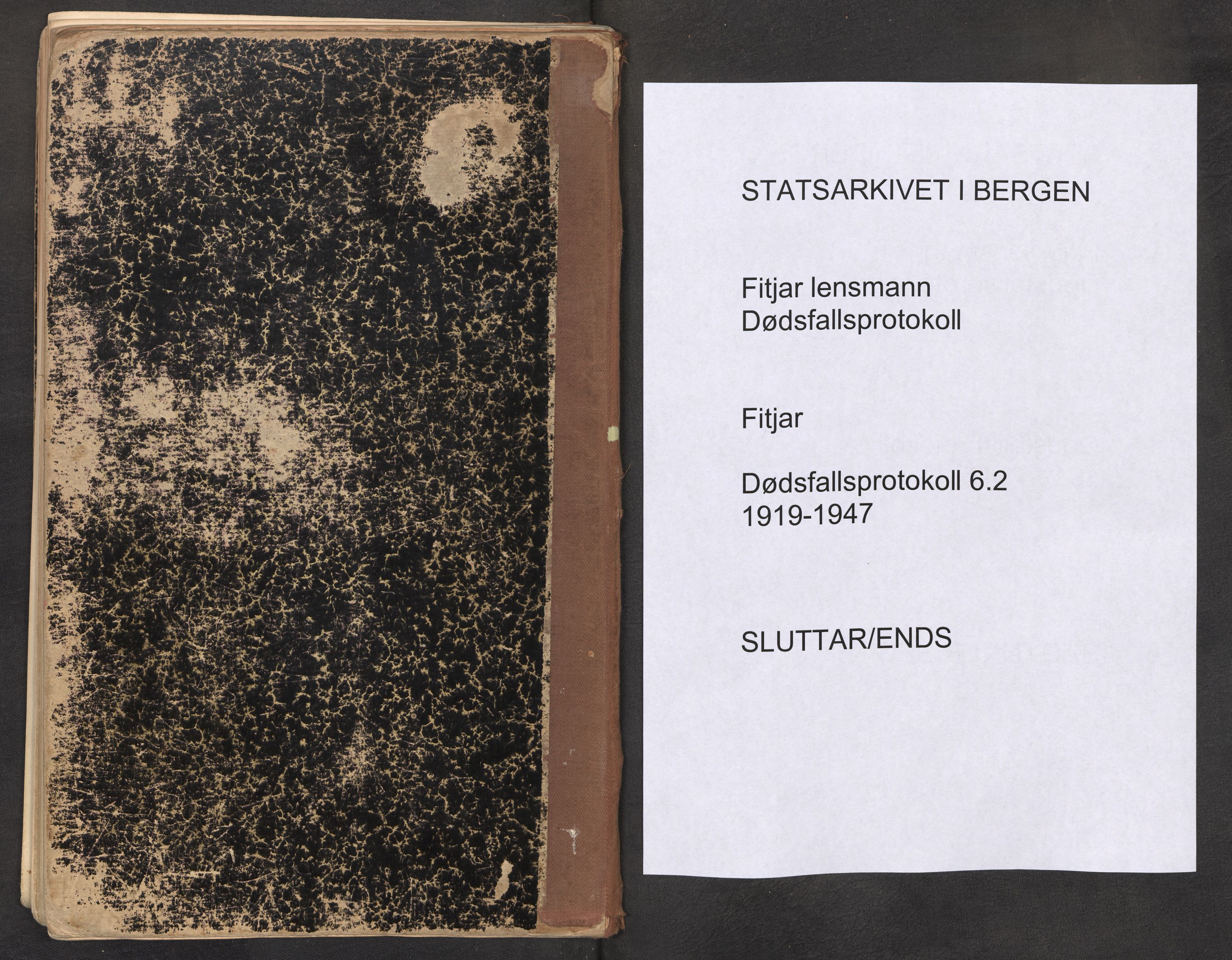 Lensmannen i Fitjar, AV/SAB-A-32001/0006/L0008: Dødsfallprotokoll, 1919-1947
