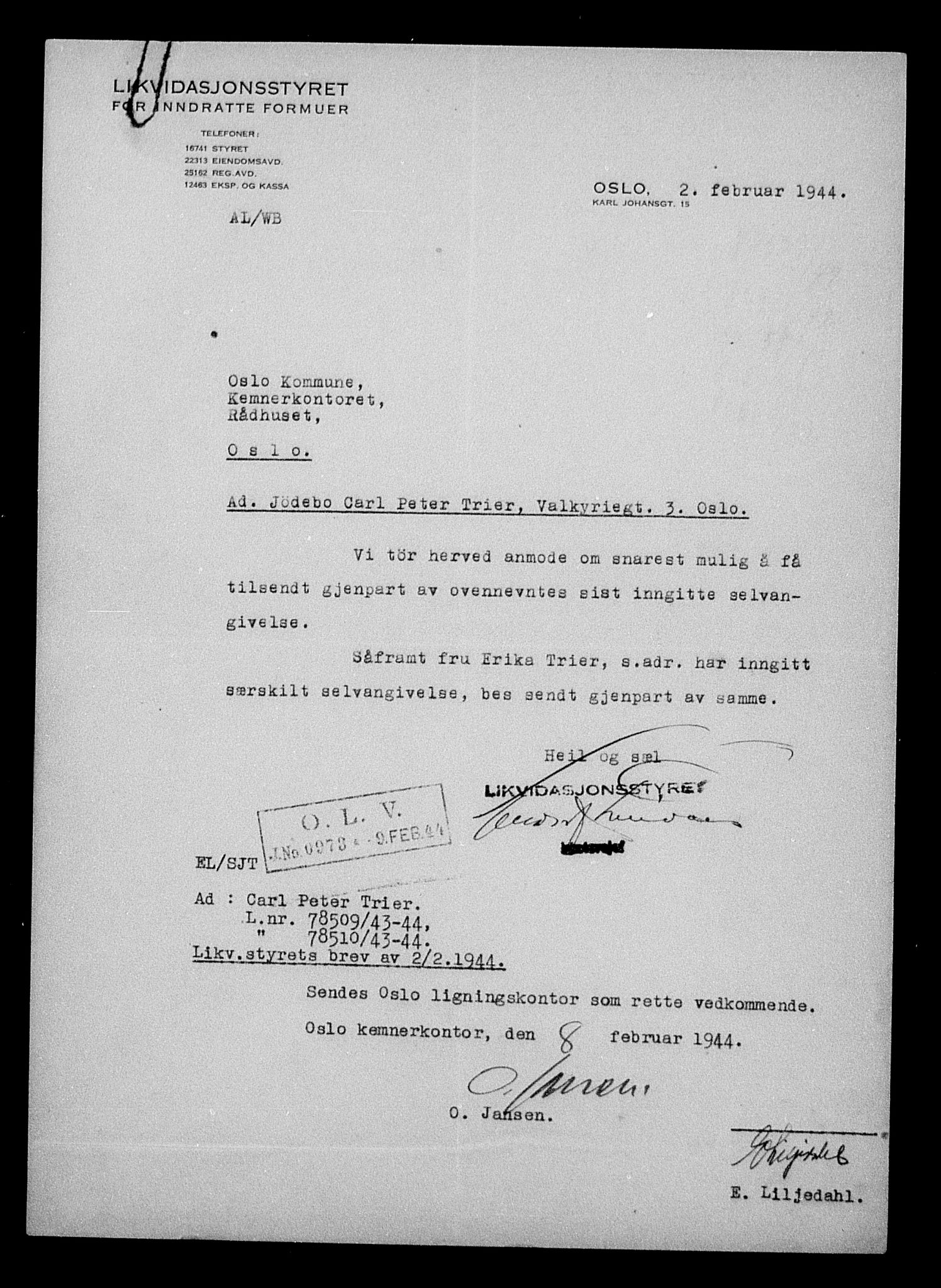 Justisdepartementet, Tilbakeføringskontoret for inndratte formuer, AV/RA-S-1564/H/Hc/Hcc/L0984: --, 1945-1947, s. 297